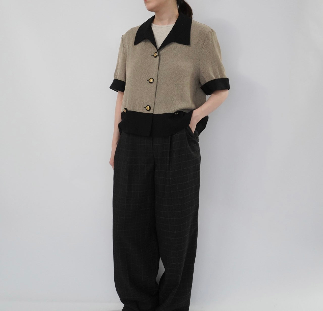 90s Two Tone Design Shirt,Jacket