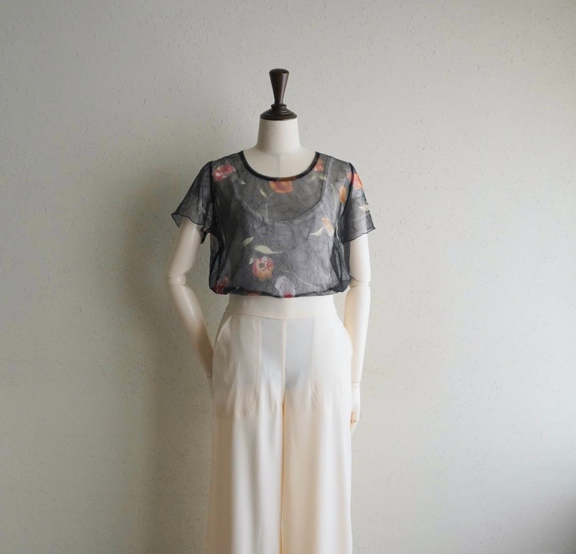 90s Printed Sheer Top