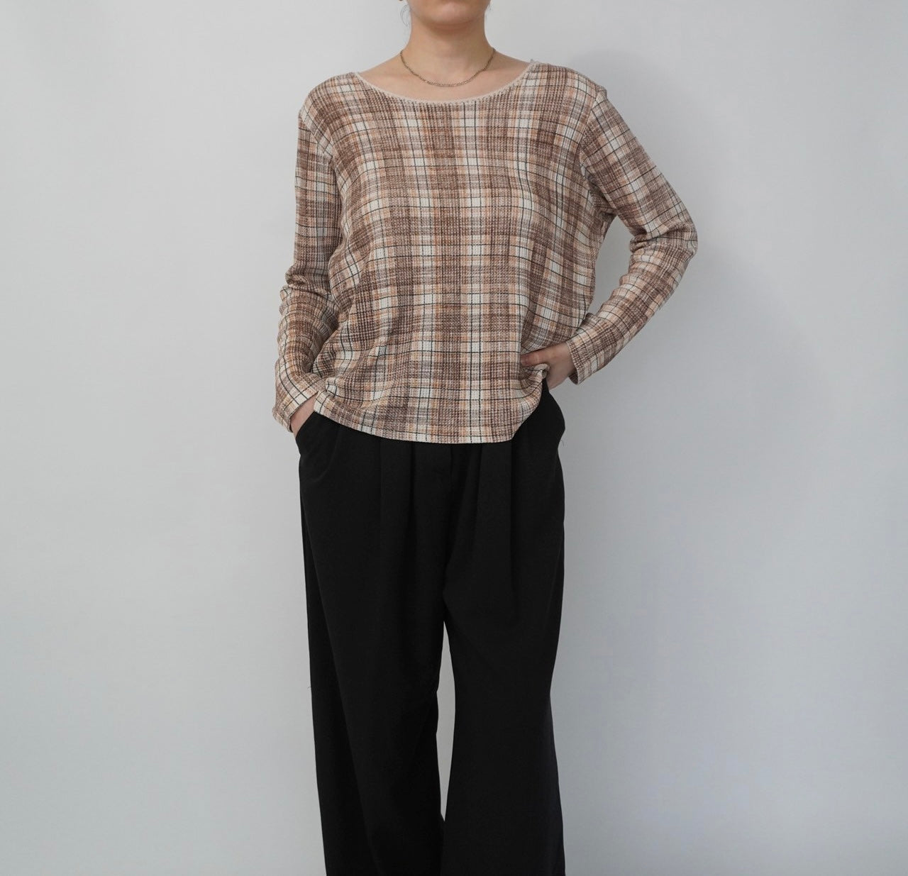 90s Plaid Top Made in USA