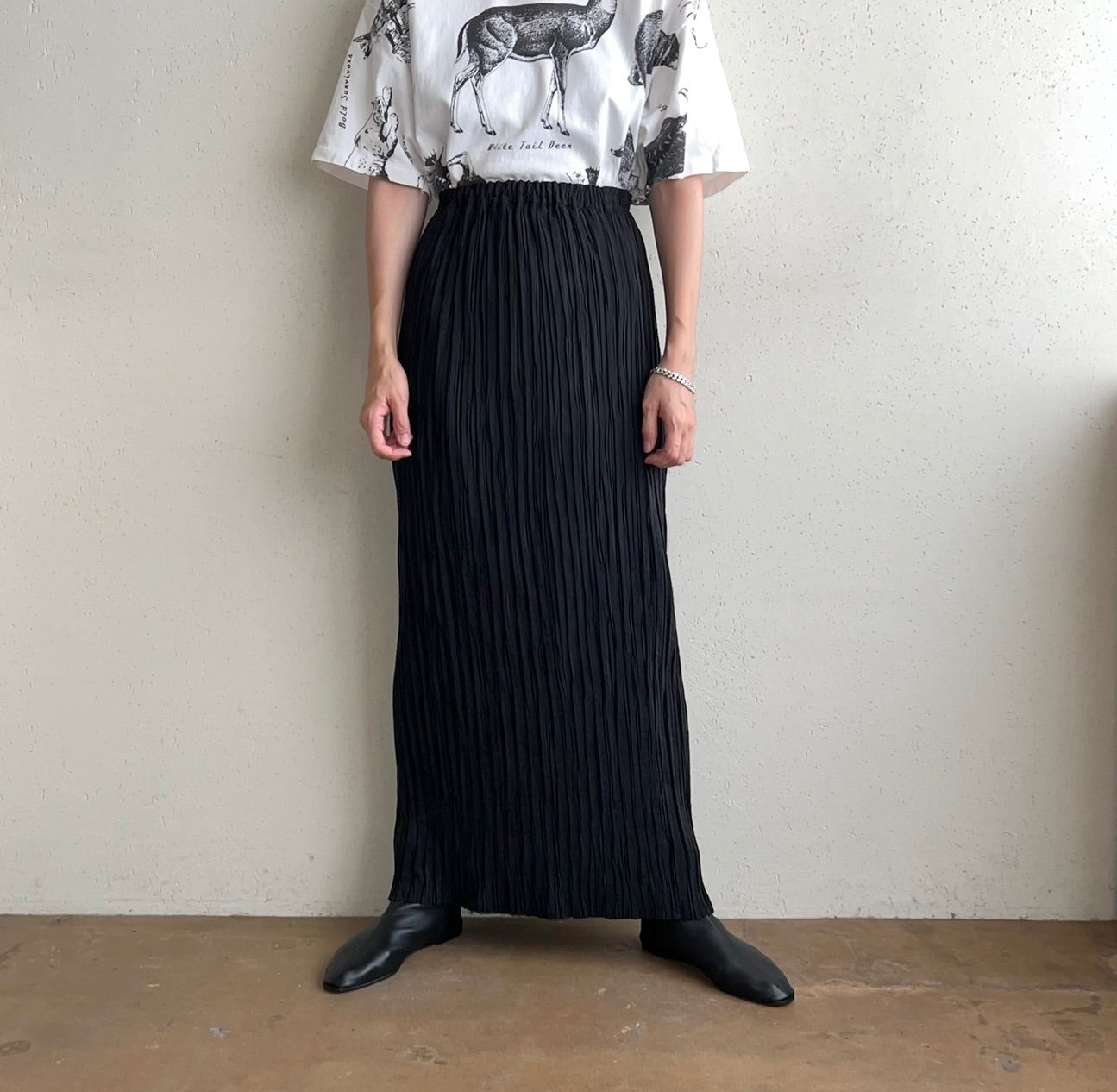 90s EURO Black Pleated Skirt