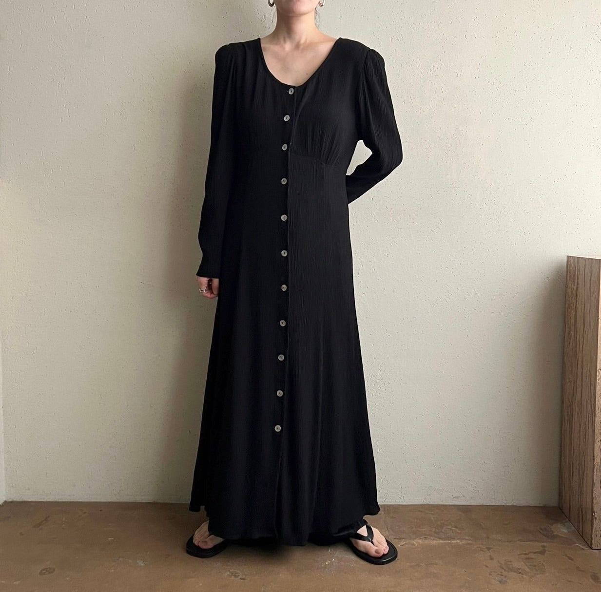 90s Black Maxi Dress Made in USA