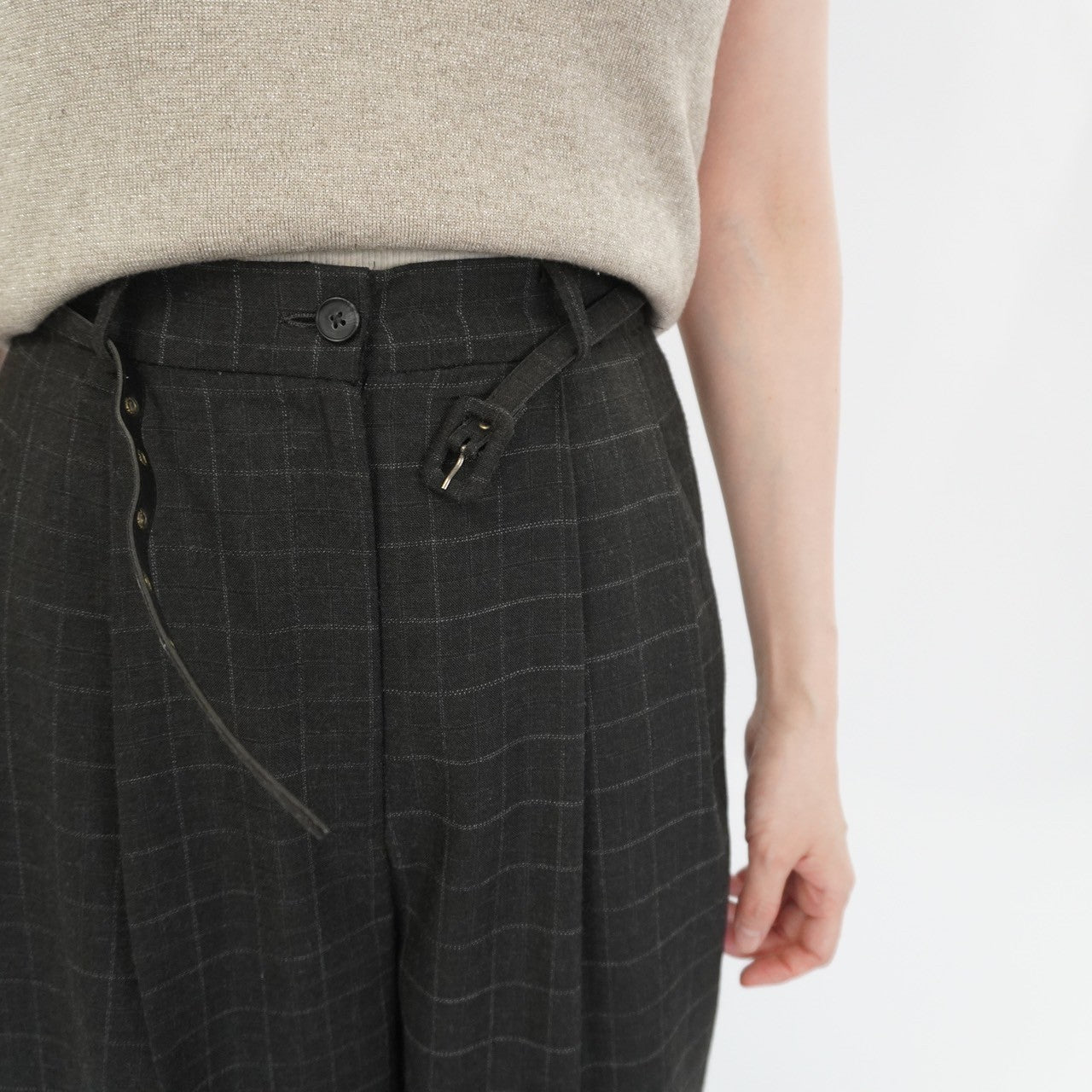 90s Plaid Wide Pants