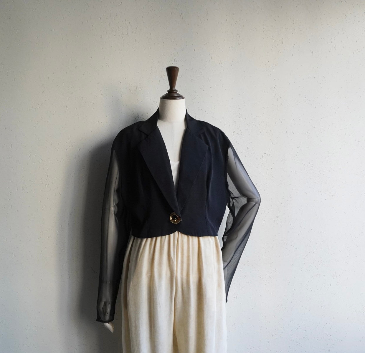 90s Sheer Sleeves Jacket,Blouse Made in USA
