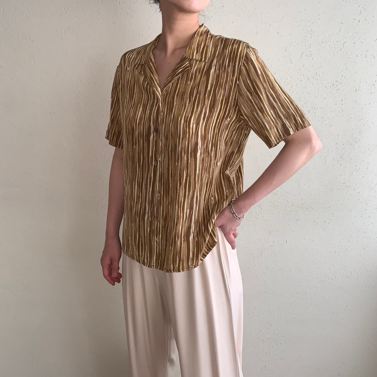 90s Printed Silk Shirt
