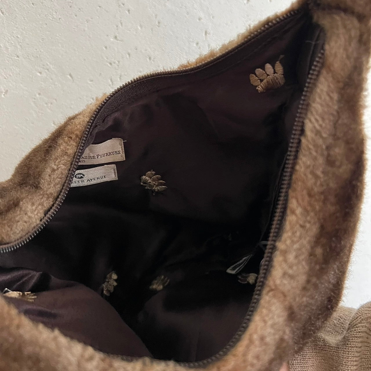 90s "La Maison De La Fausse Fourrrure x SAKS FIFTH AVENUE" Fur Bag Made in France