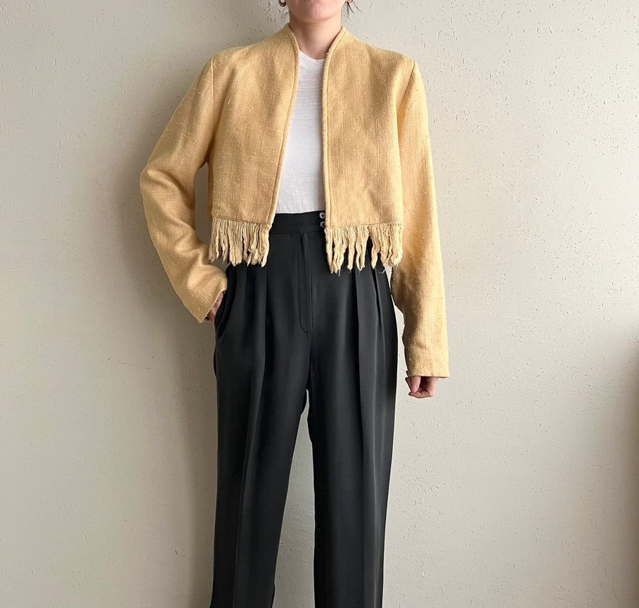 80s Fringe Cropped Jacket Made in USA