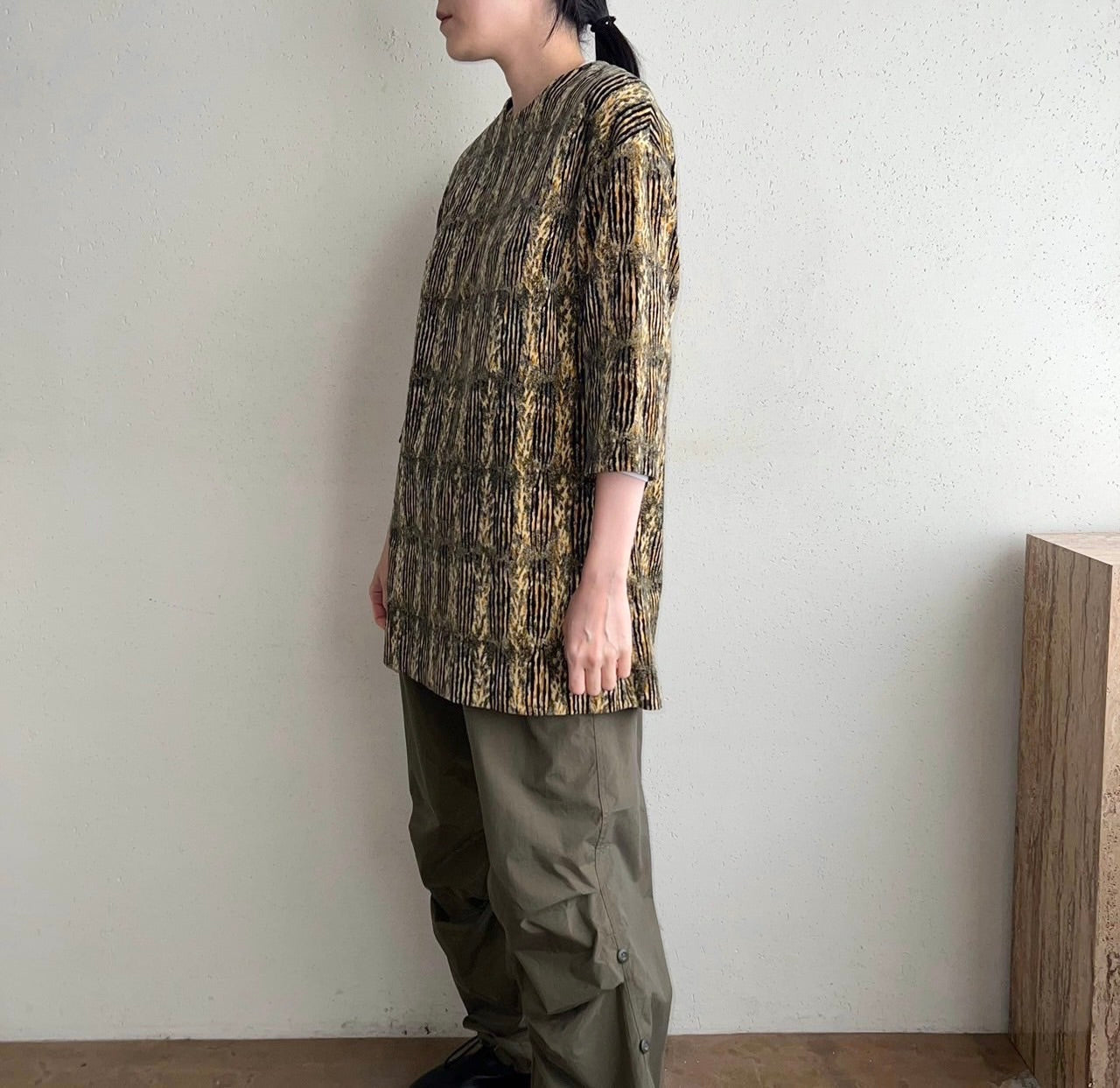 70s Printed Velor Top