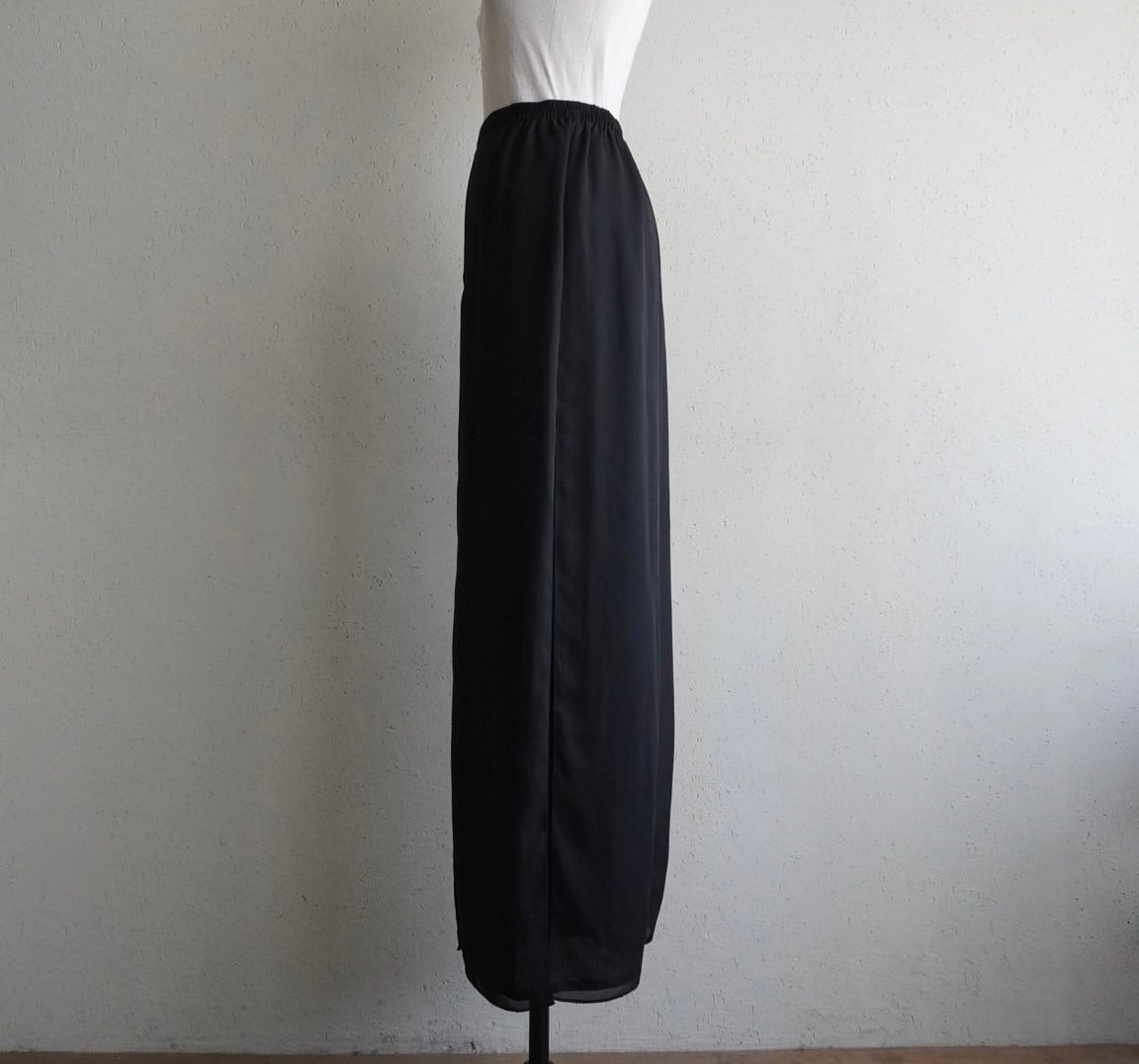 90s Black Slit Design Pants