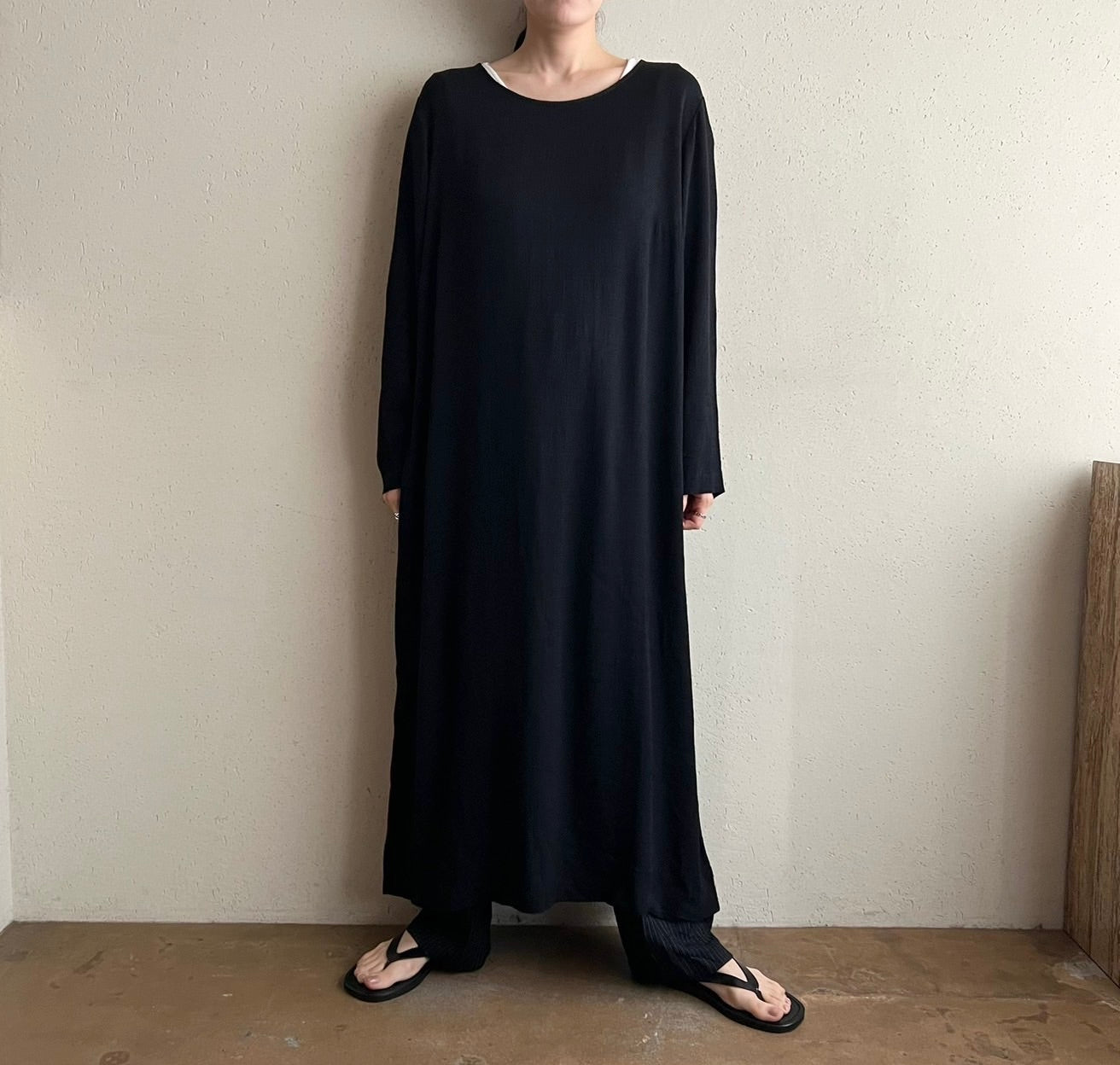 90s Rayon Black Dress Made in USA