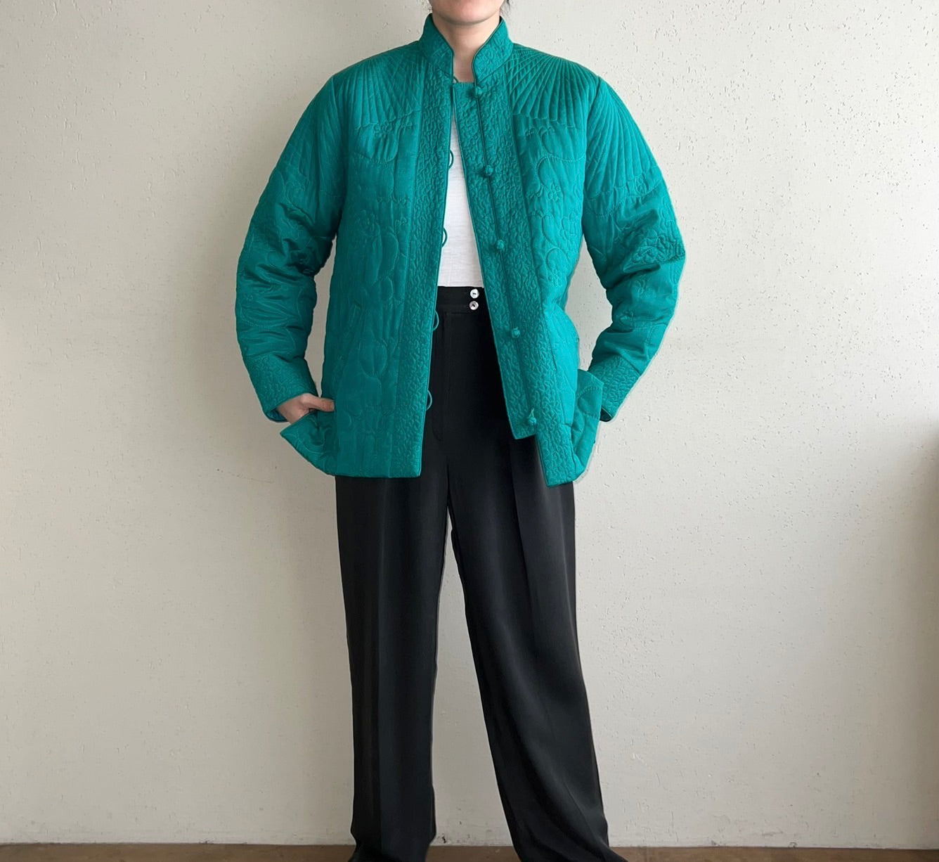 70s Silk Quilted Design Jacket
