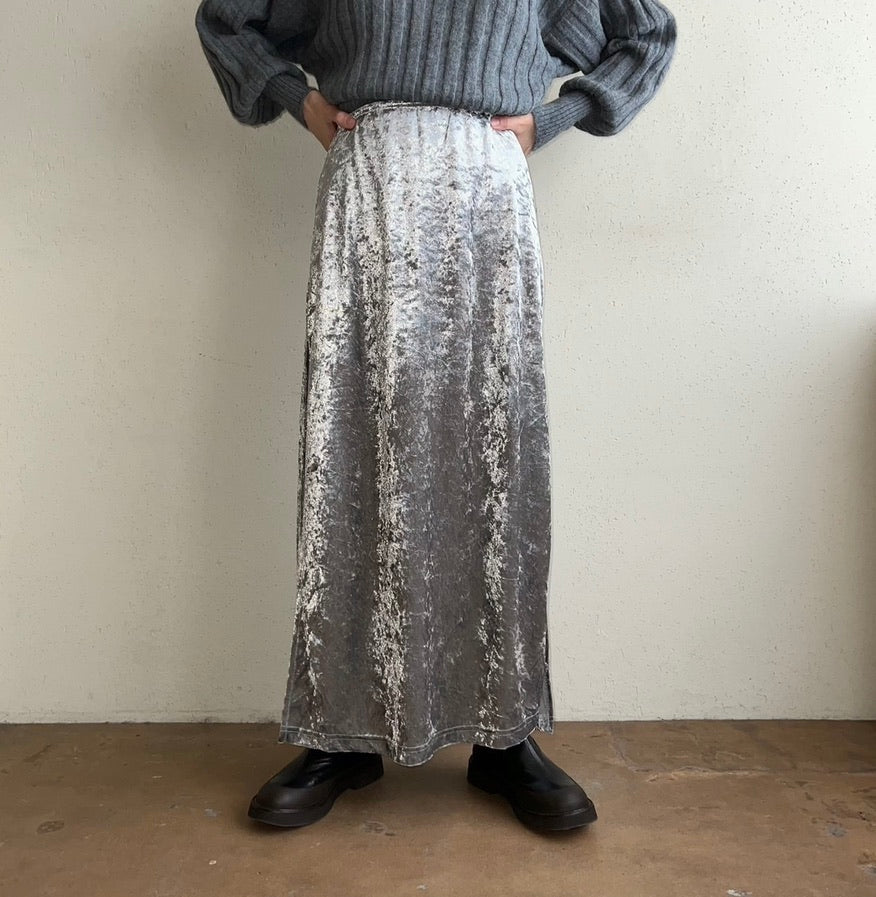 90s Velour Slit Skirt Made in USA