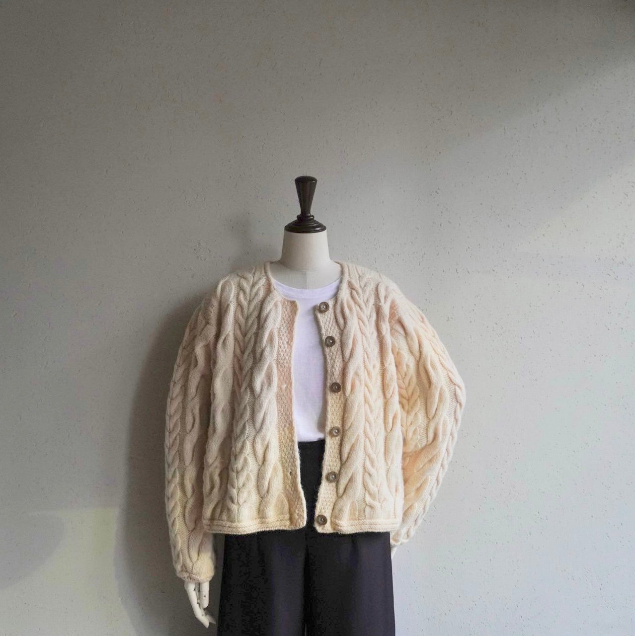 90s Wool Design Knit Cardigan Made in Ireland