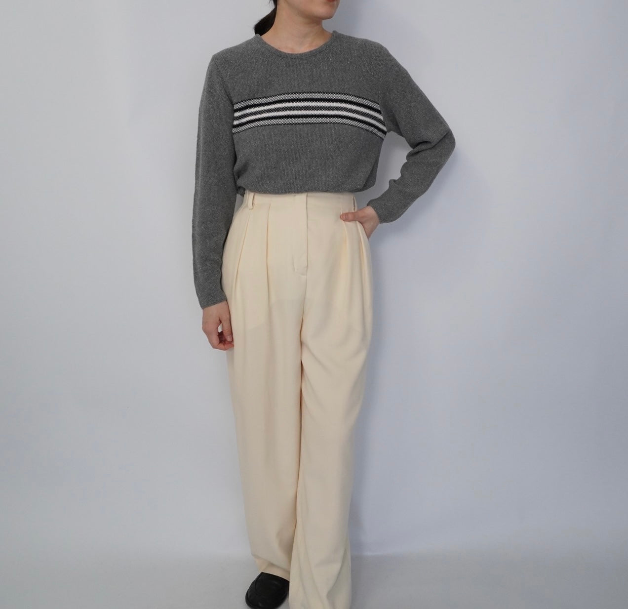 90s Line Design Cotton Top Made in USA