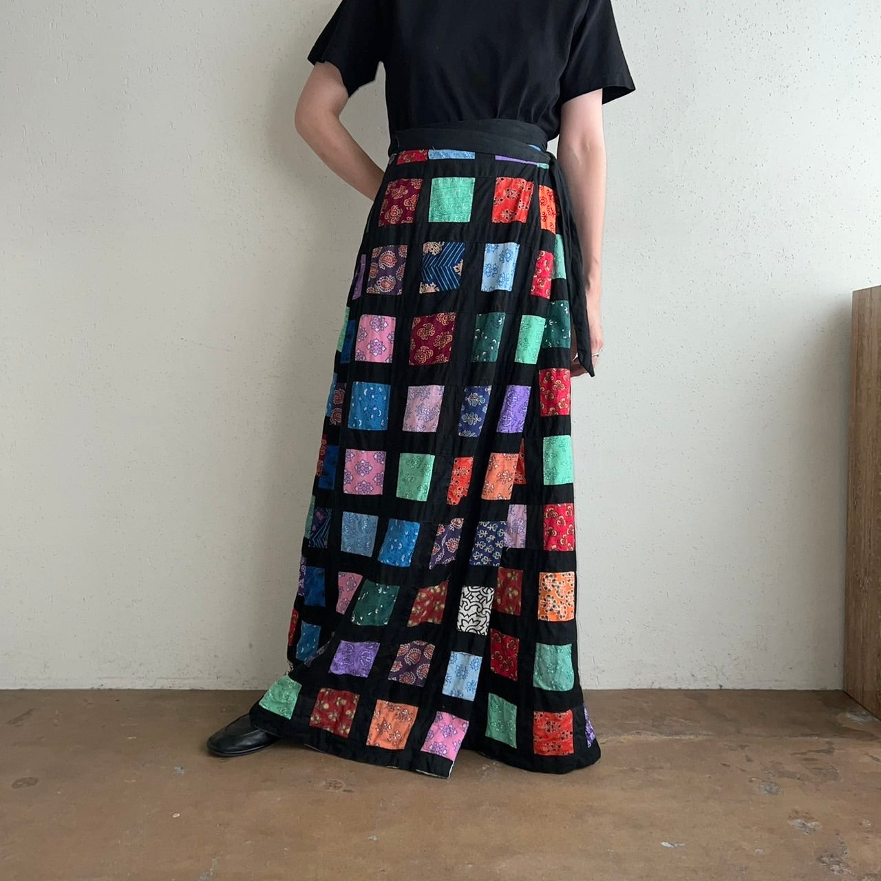 70s Patchwork Wrap Skirt