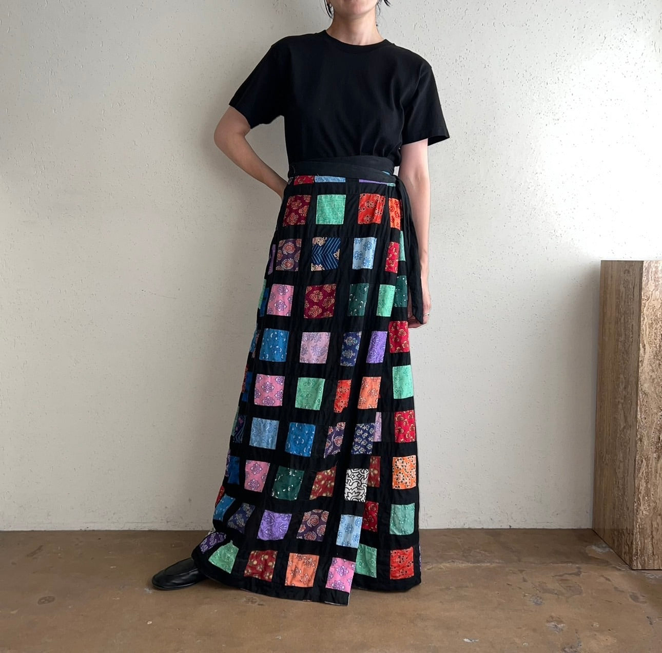 70s Patchwork Wrap Skirt