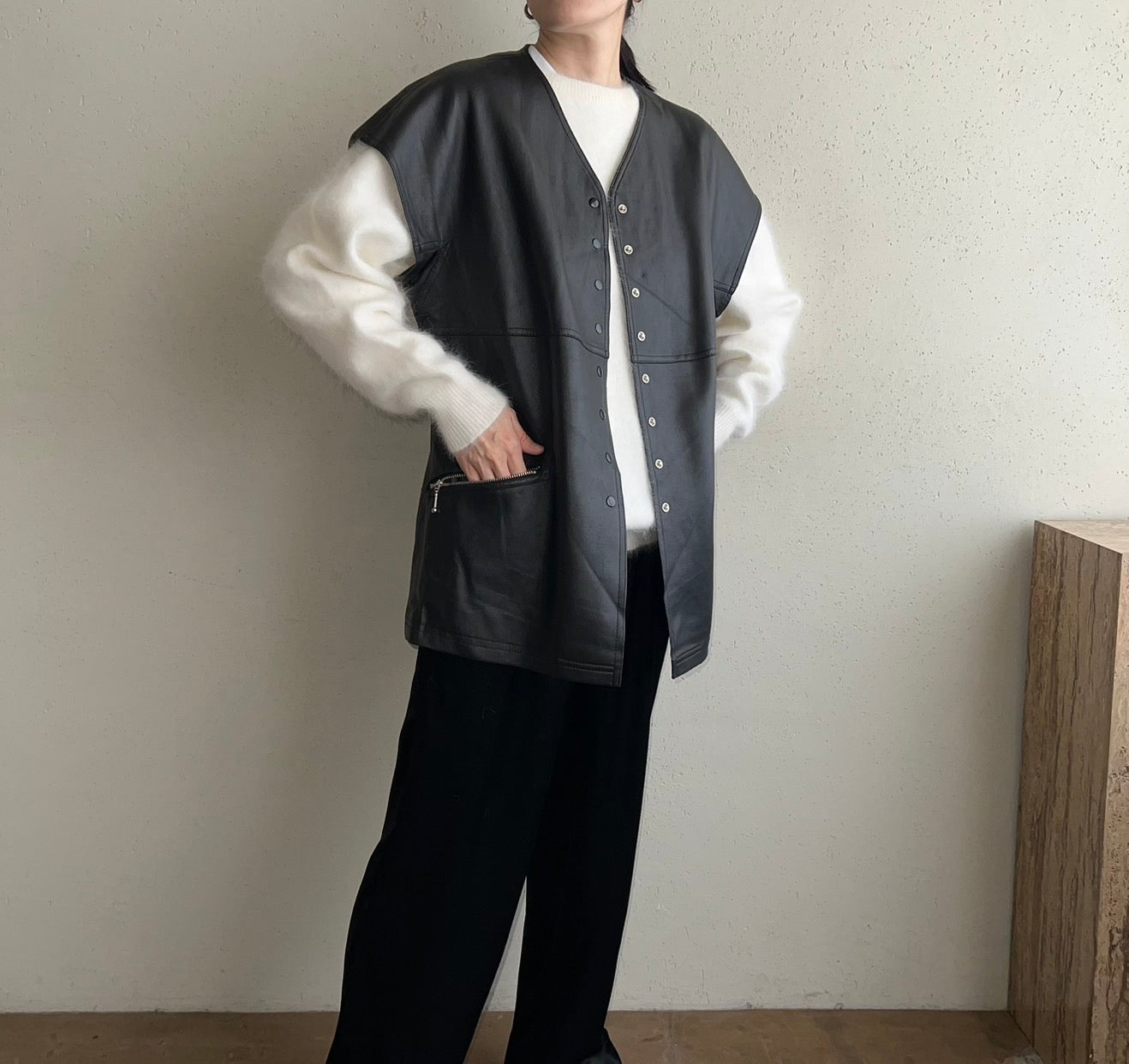 90s Faux Leather Vest