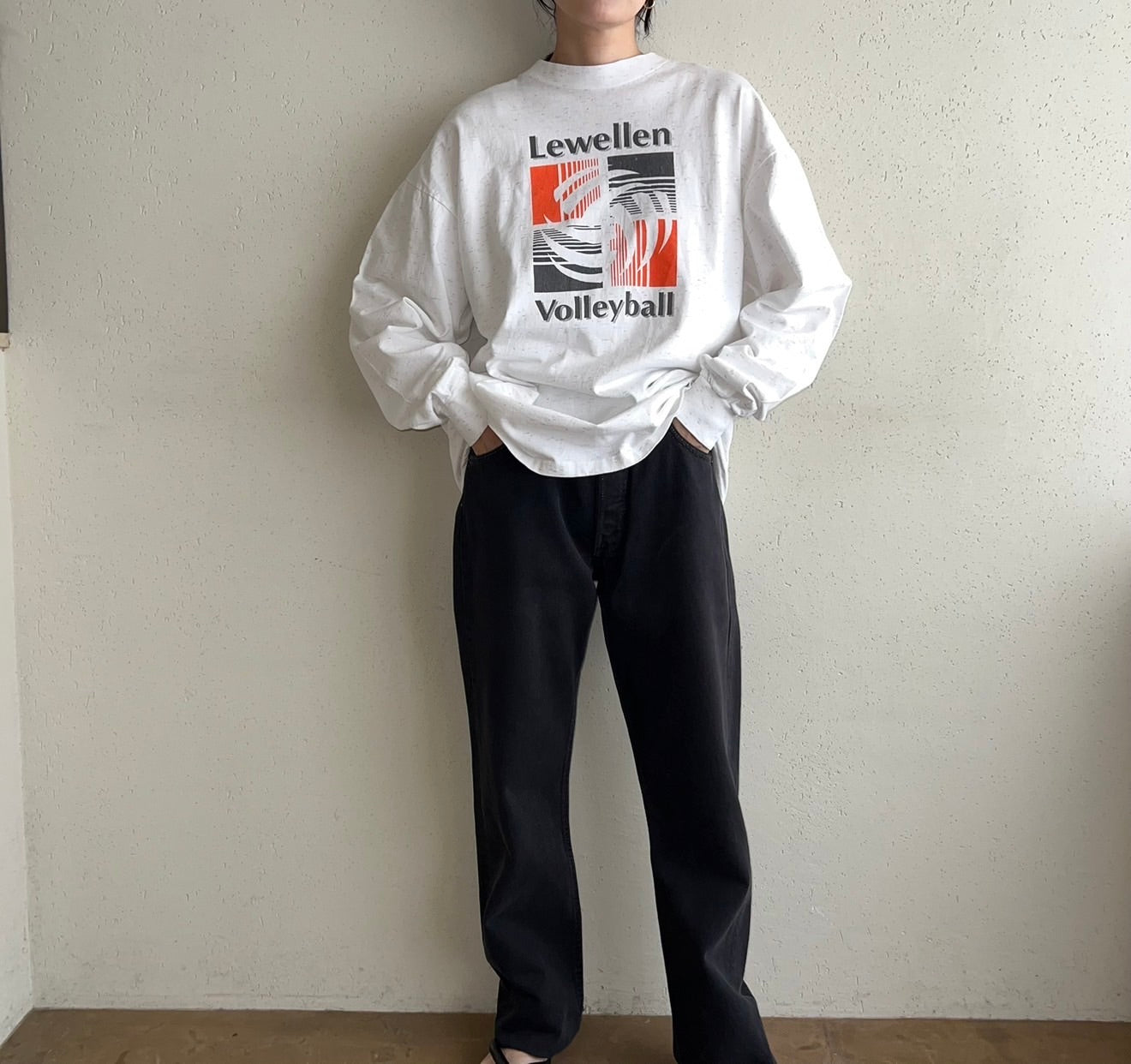 90s Printed Long T-shirt Made in USA