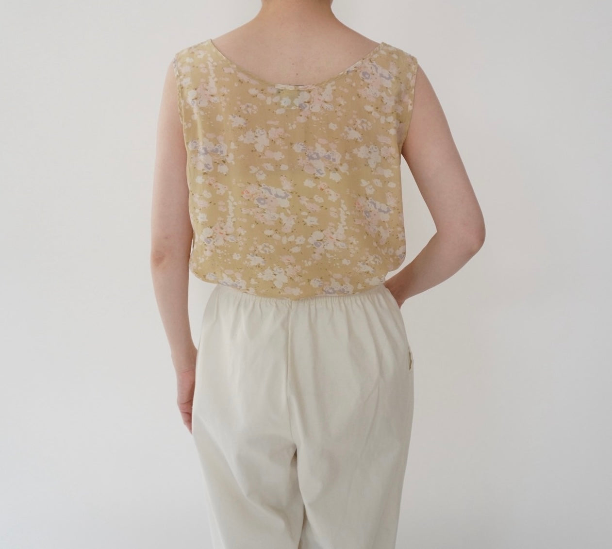 90s Floral Print Silk Top