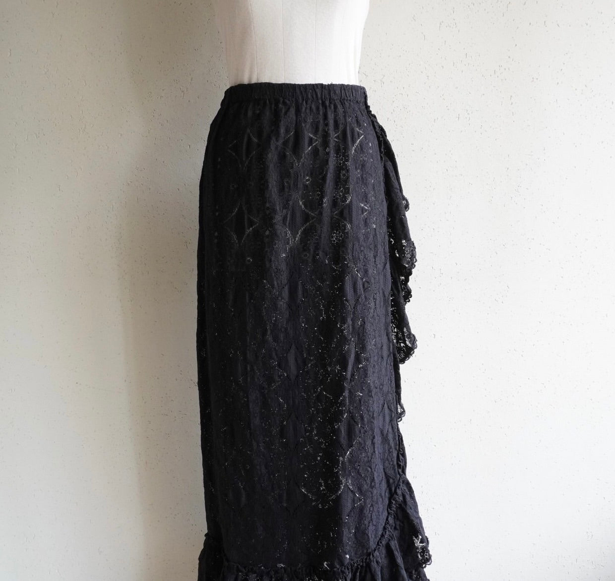 70s Lace Design Maxi Skirt