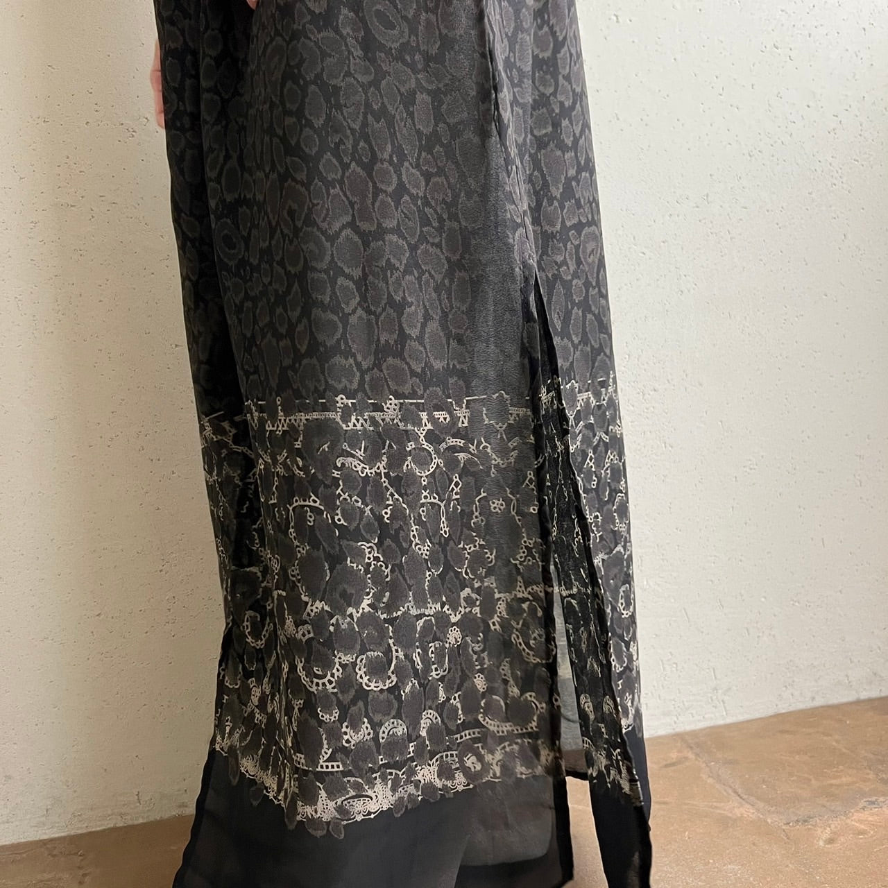 90s Printed Sheer Dress Made in USA