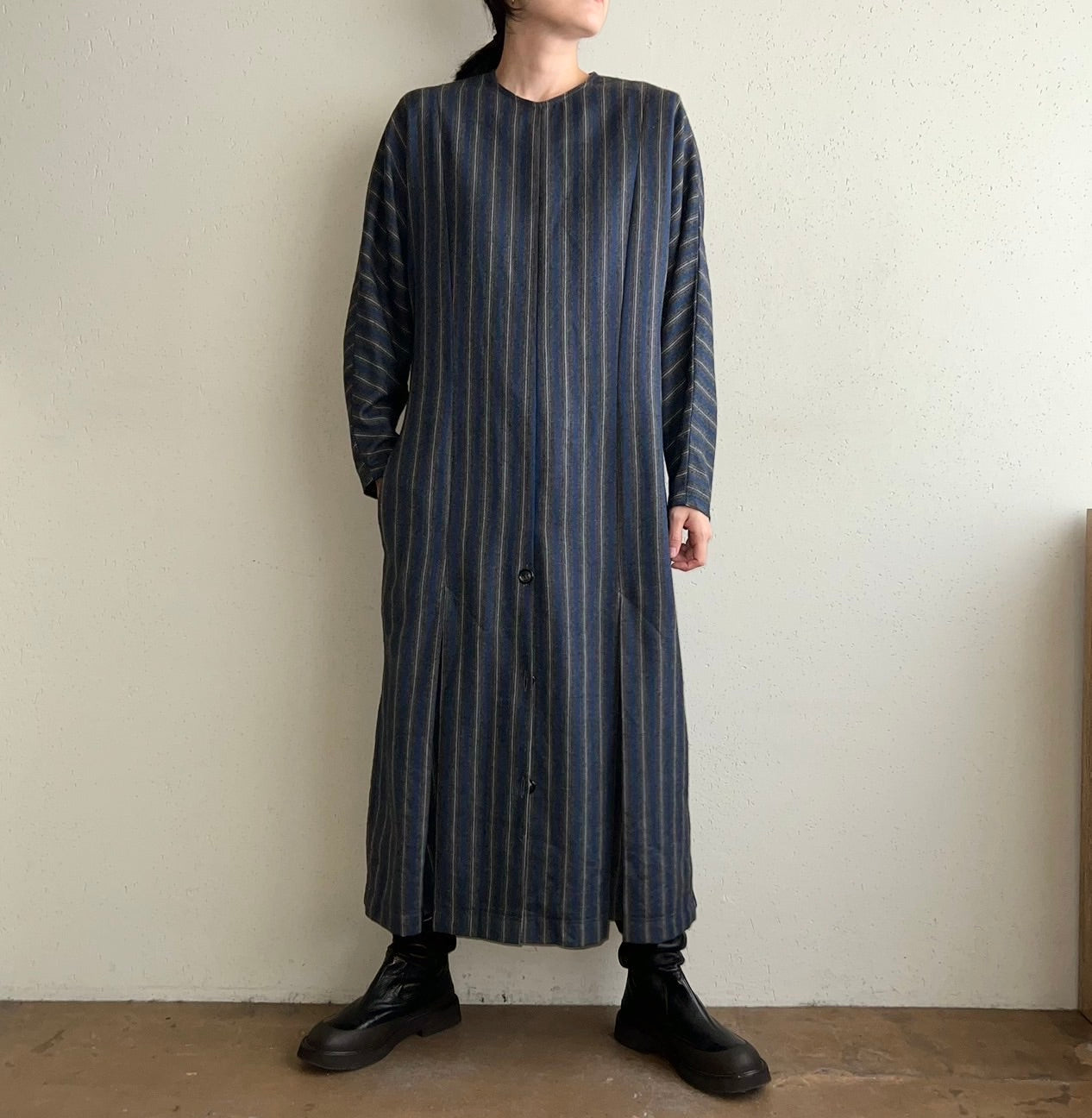 90s Striped Wool Dress Made in Italy