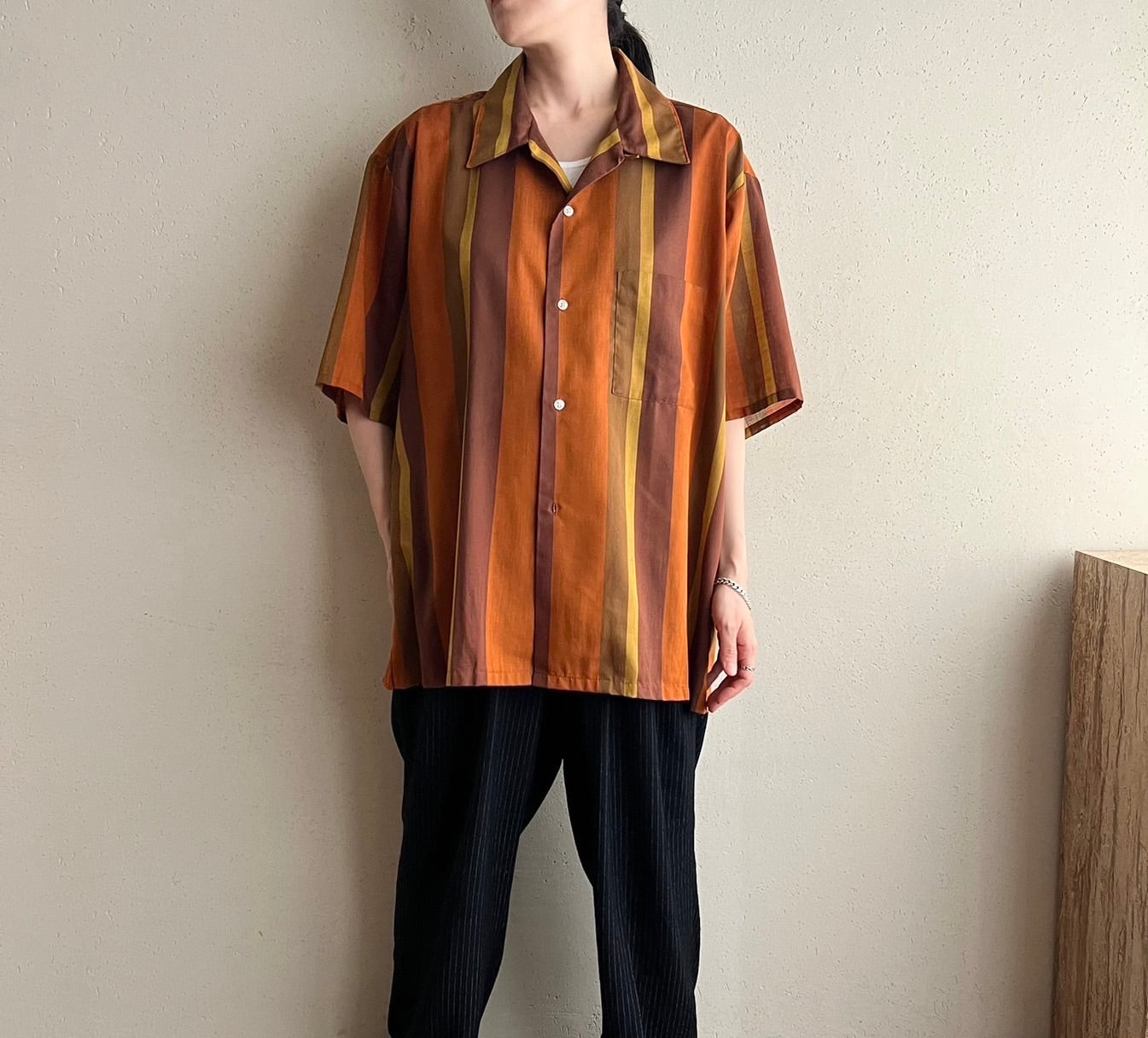 60s"TOWN CRAFT" Striped Shirt