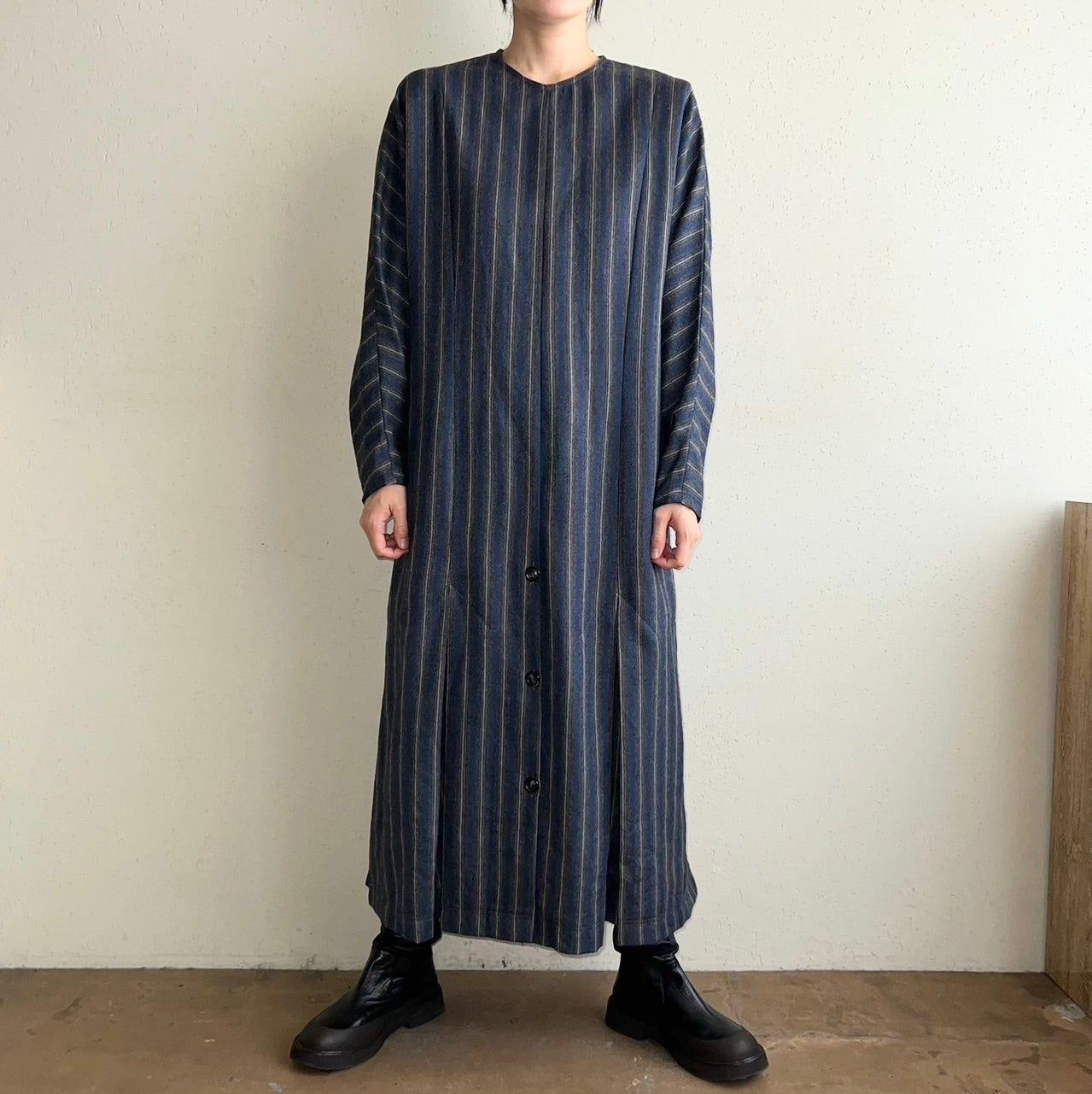 90s Striped Wool Dress Made in Italy