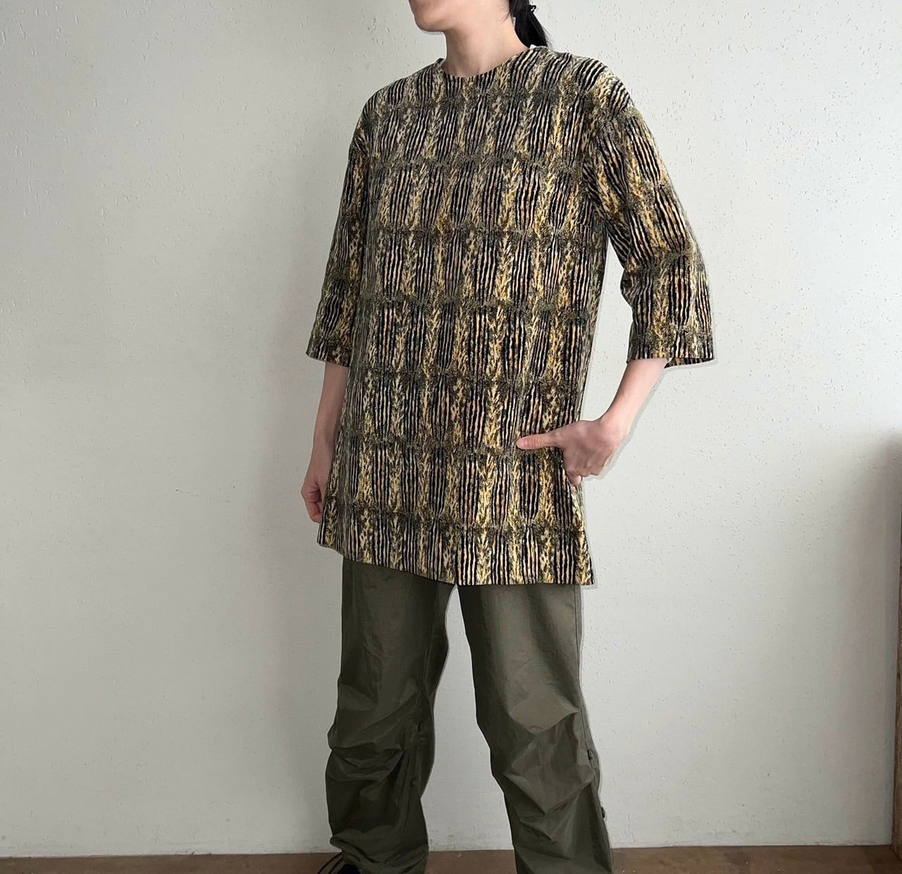70s Printed Velor Top