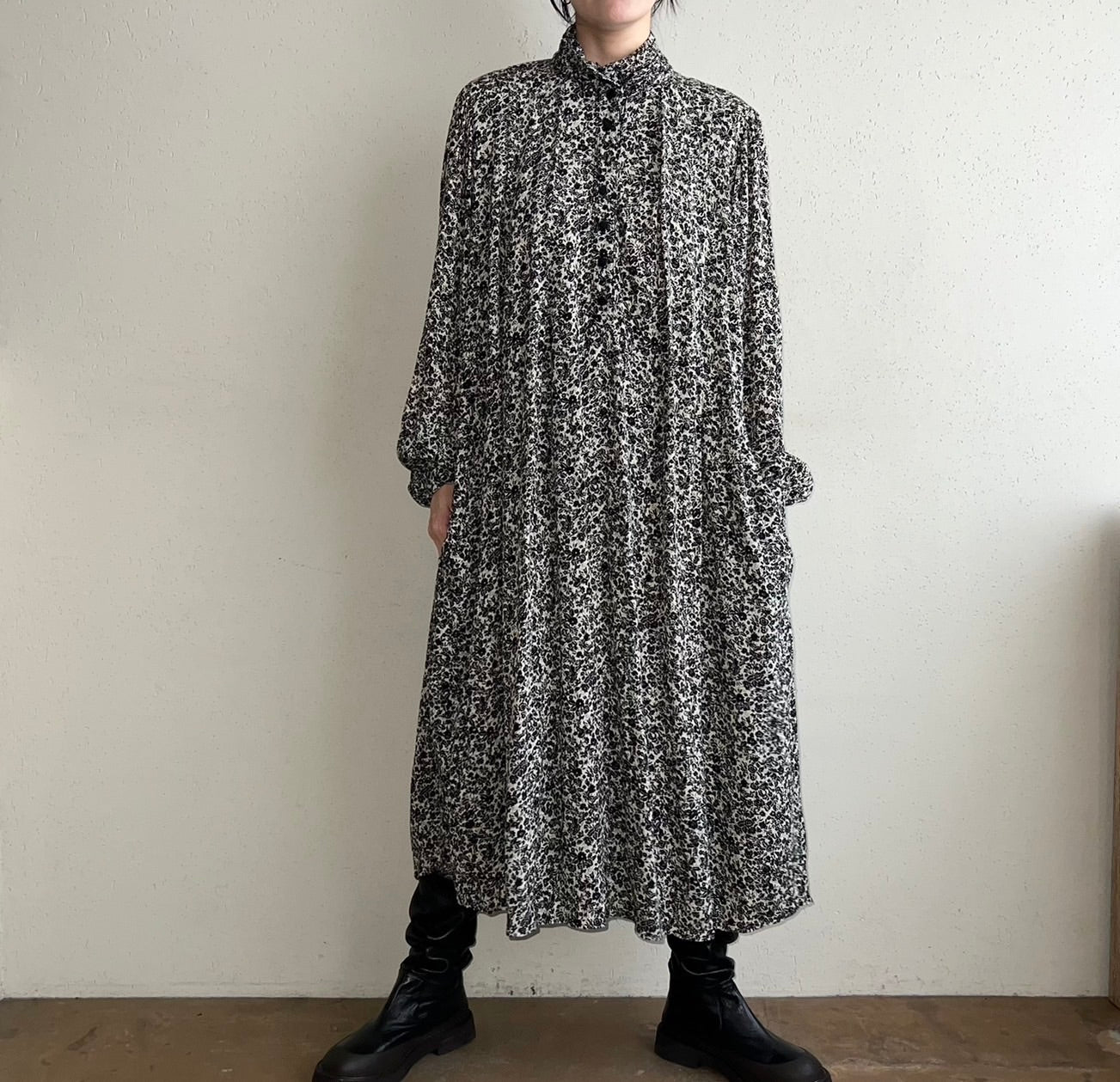 80s Printed Rayon Dress