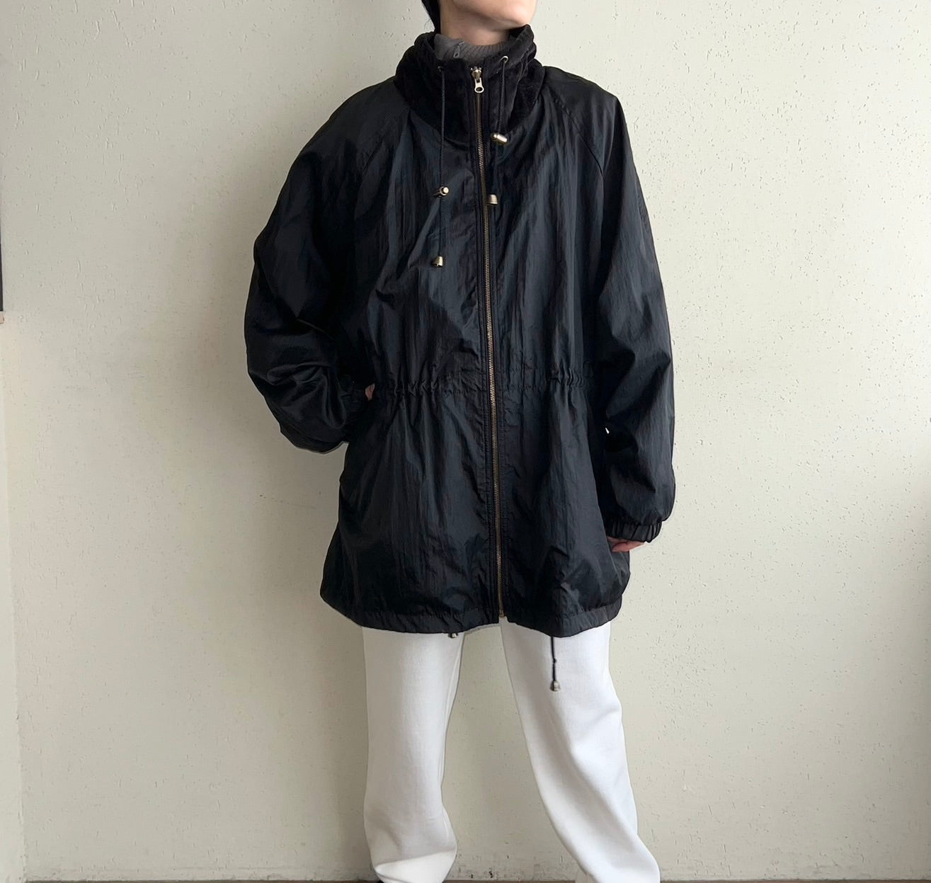 90s Black Velour Reversible Jacket