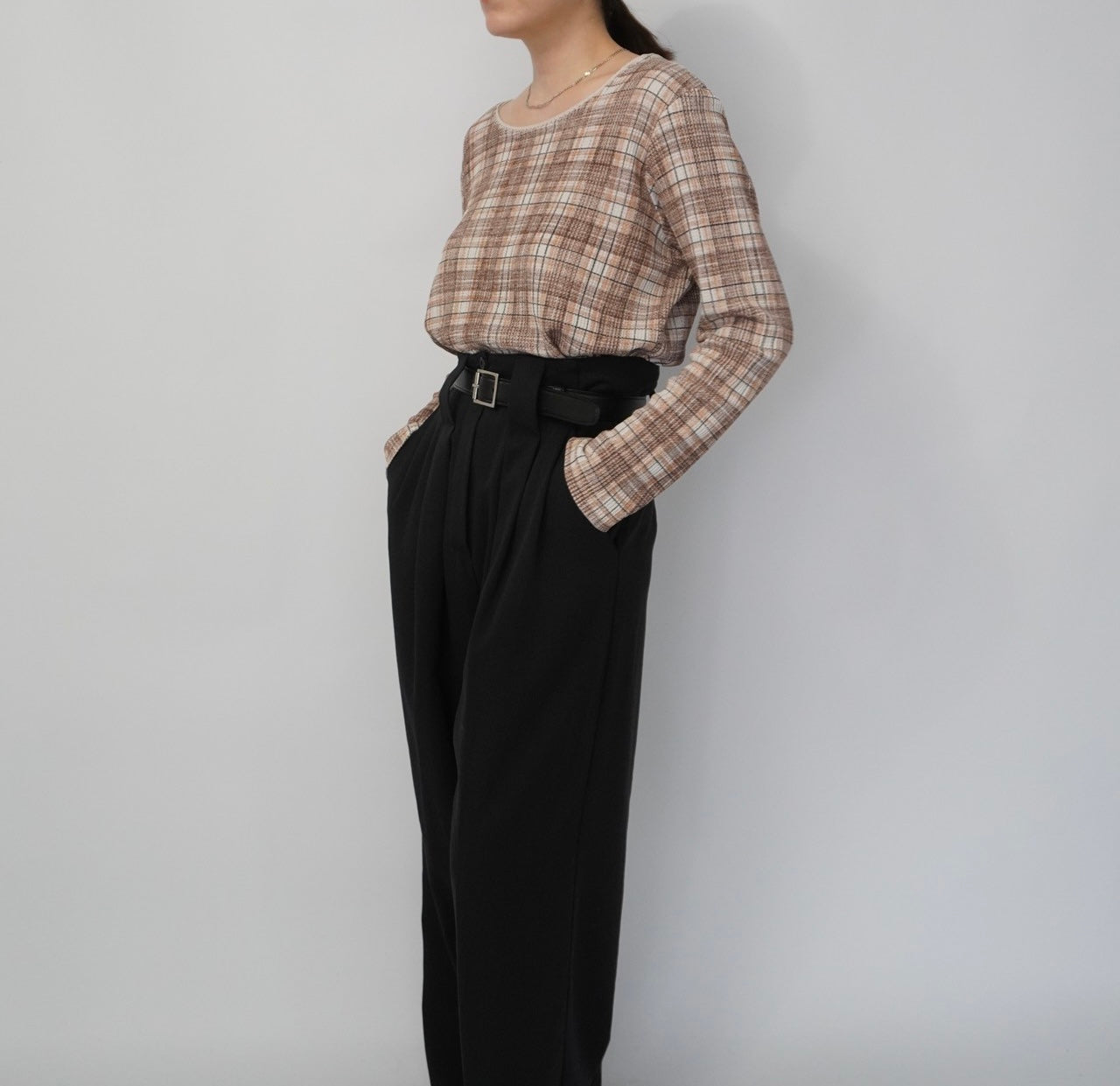 90s Plaid Top Made in USA