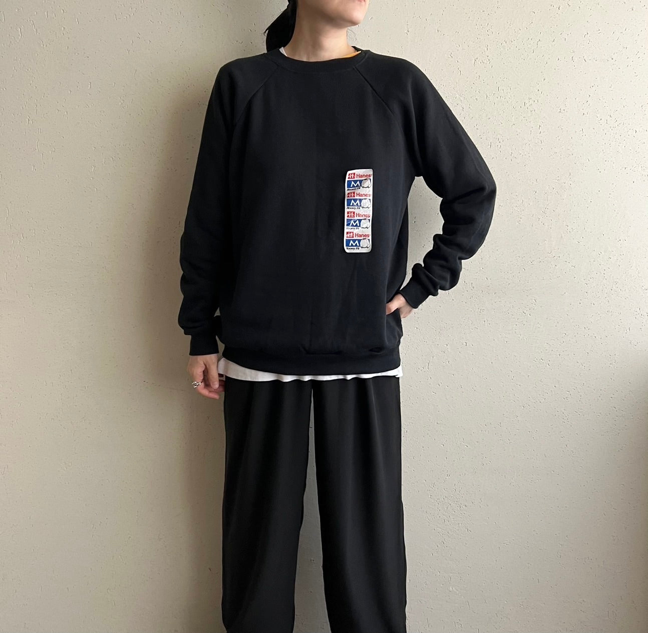 90s Black Sweater Made in USA Dead Stock