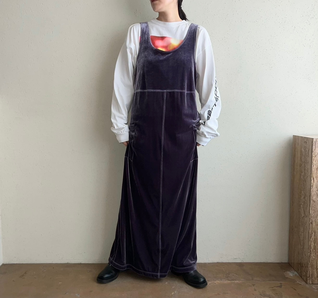 90s Velor Maxi Dress Made in USA Dead Stock
