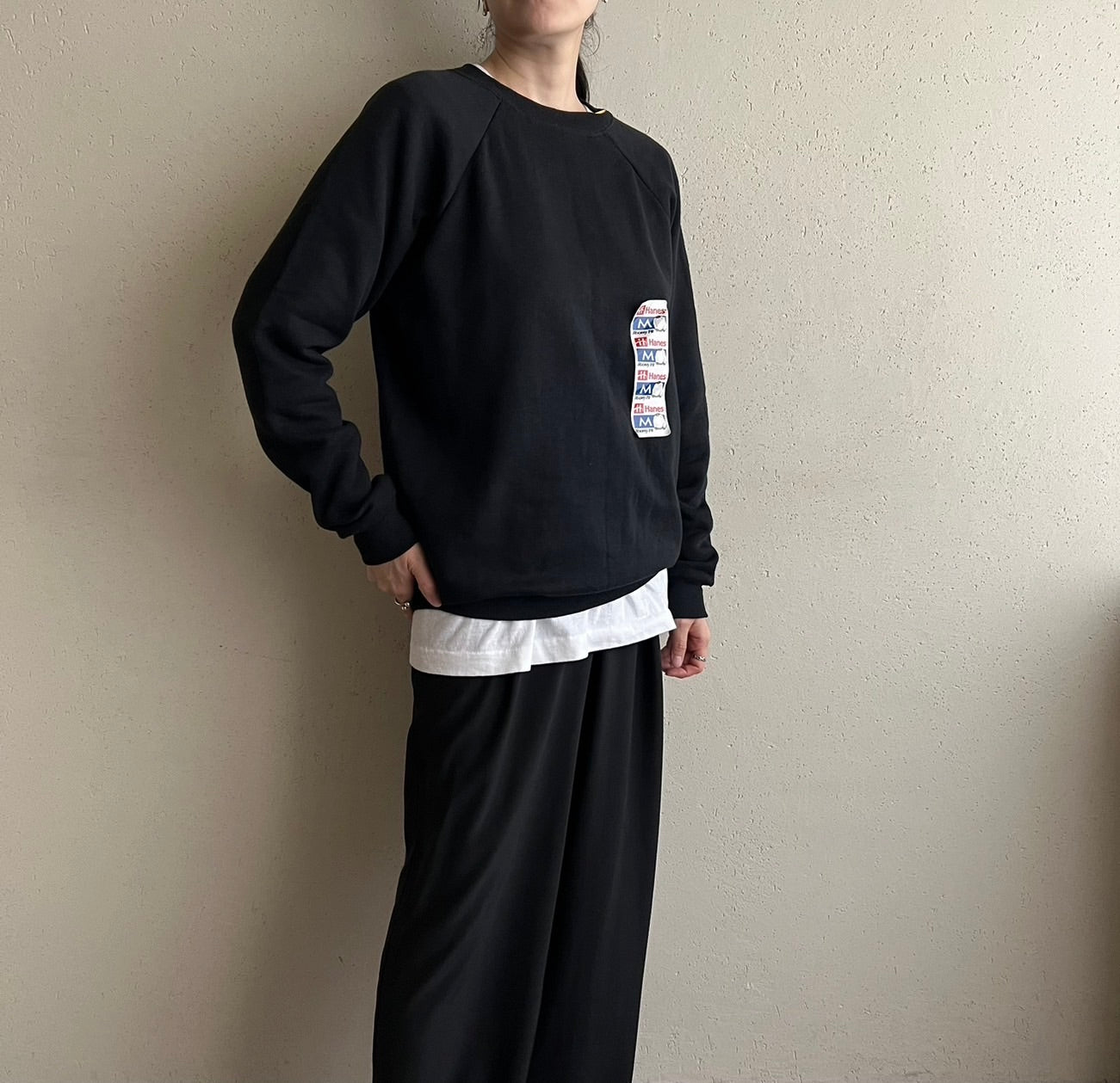 90s Black Sweater Made in USA Dead Stock