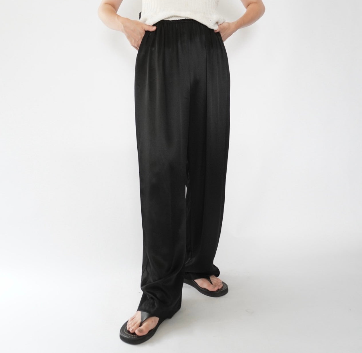 90s Black Shiny Pants