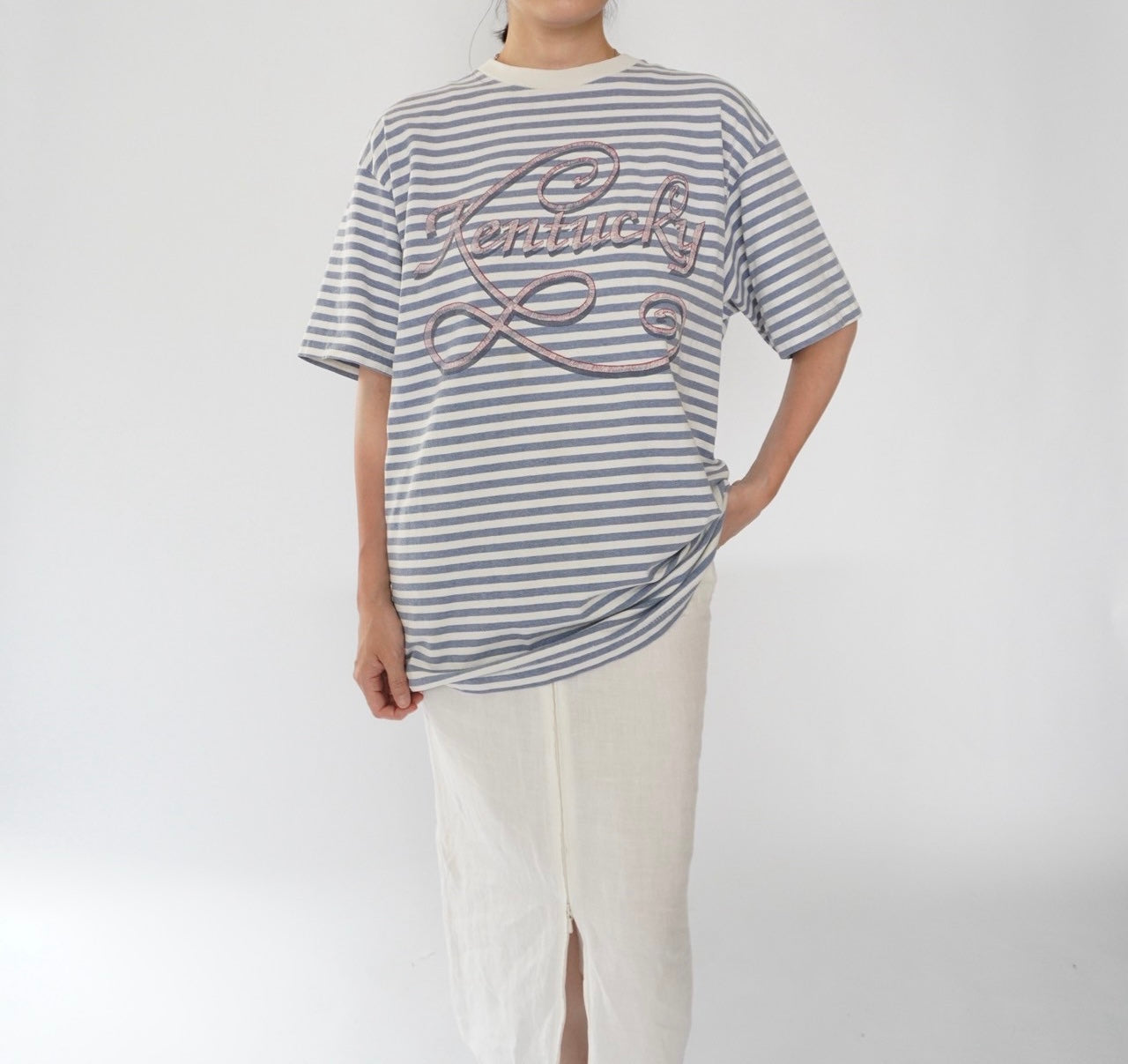 90s Striped Print T-shirt
