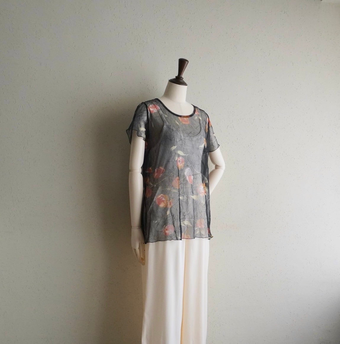 90s Printed Sheer Top