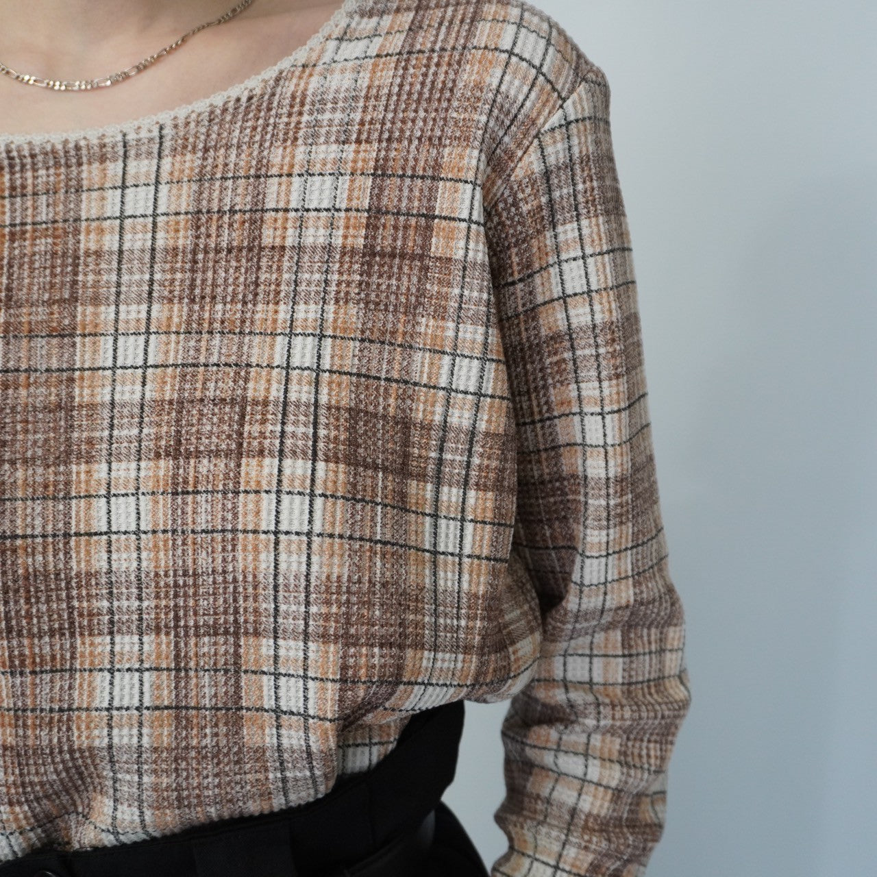 90s Plaid Top Made in USA
