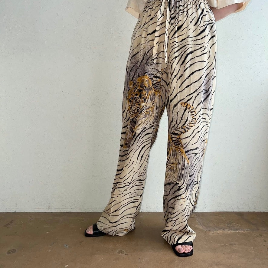 90s Printed Silk Pants