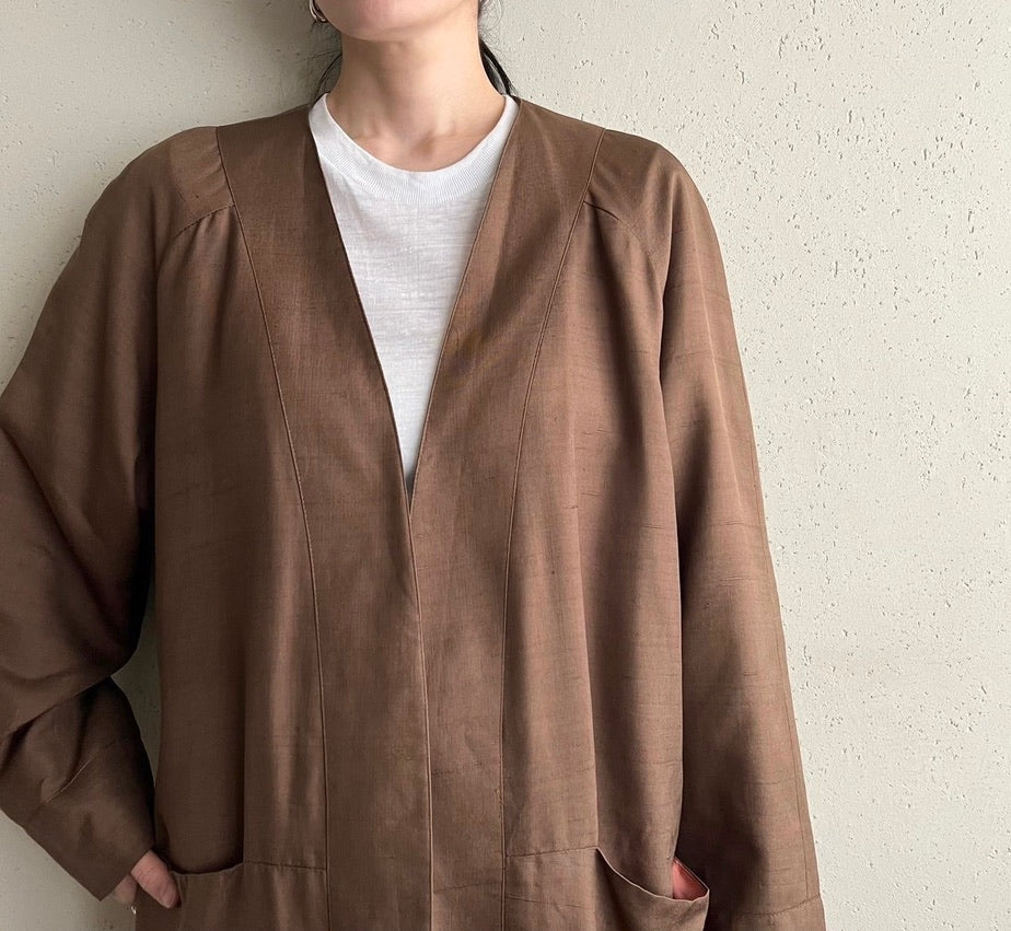 80s Silk Linen Jacket Made in Canada