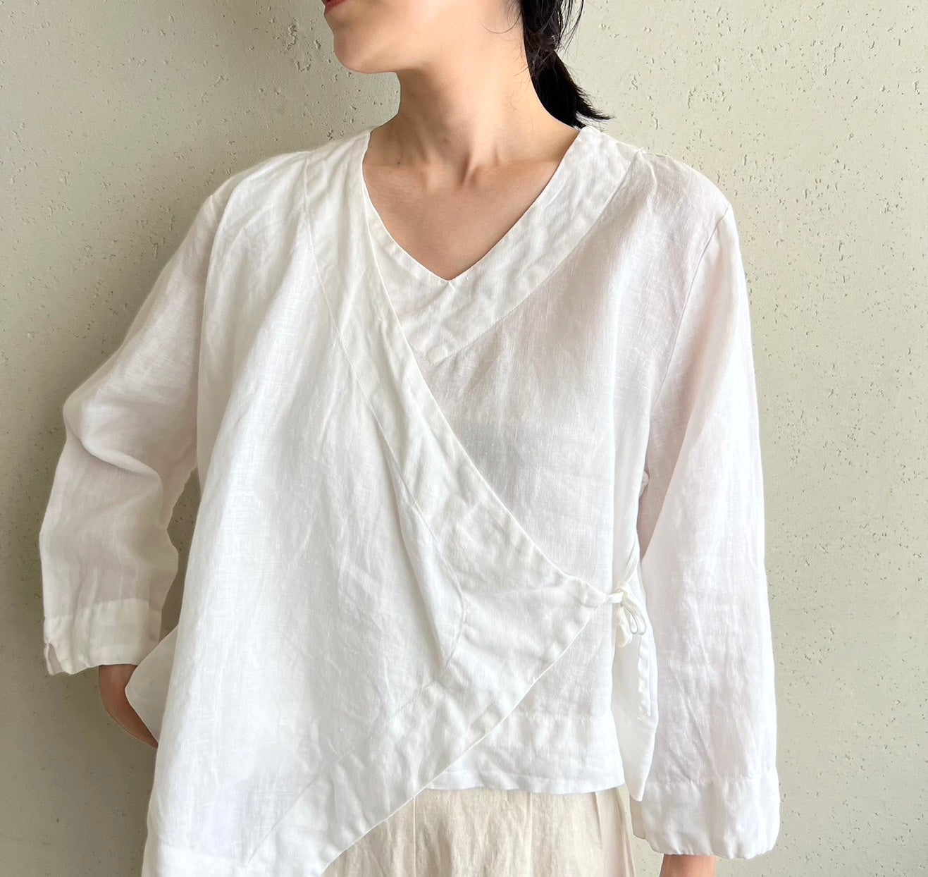 90s Linen Blouse Made in USA
