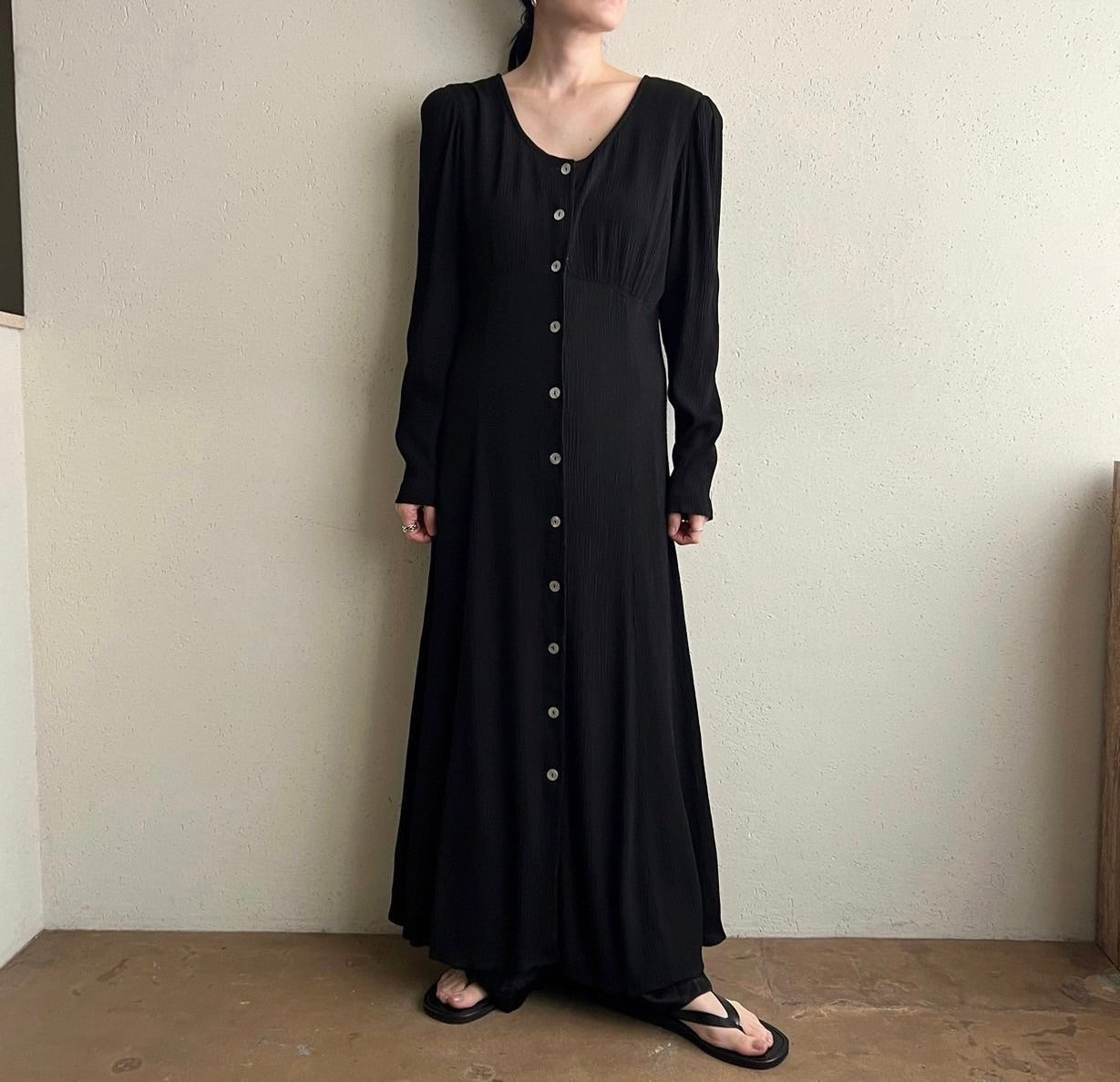 90s Black Maxi Dress Made in USA
