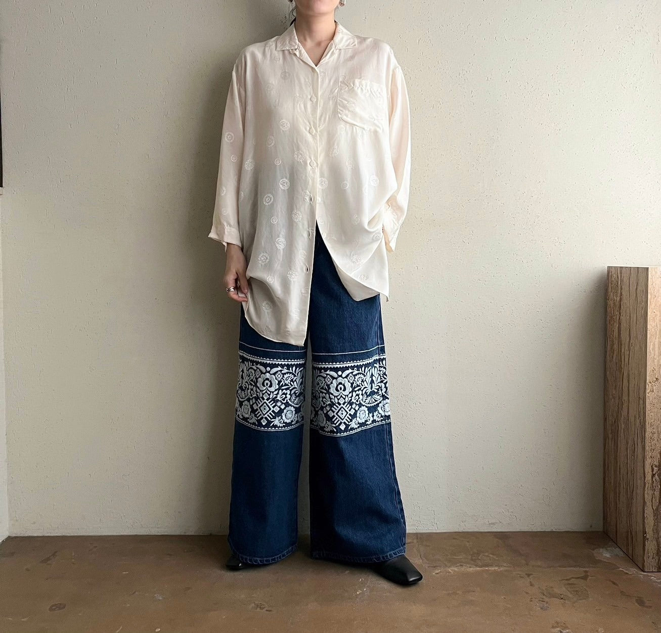 90s Silk Long Shirt