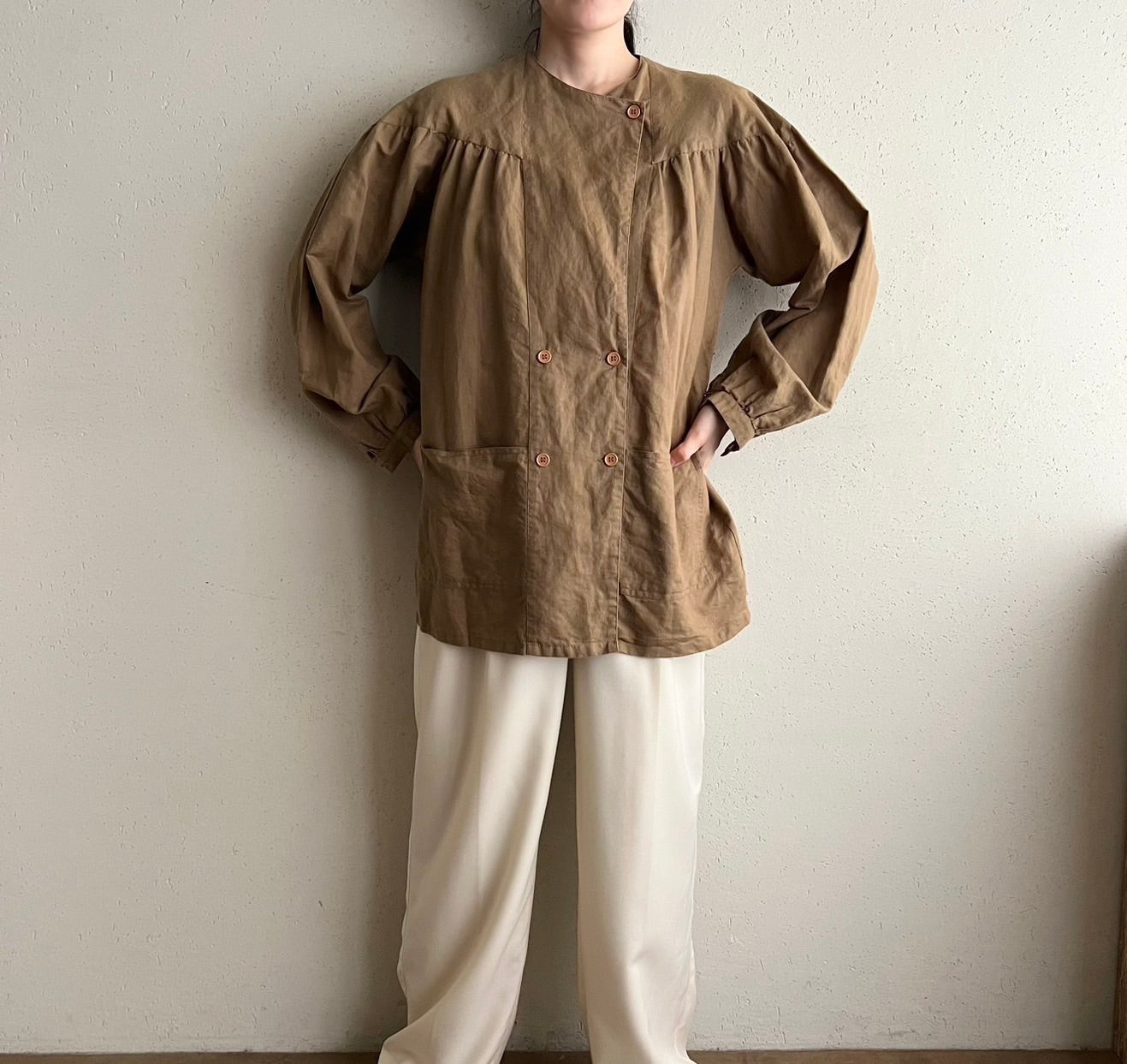 80s Design Blouse,Light Jacket
