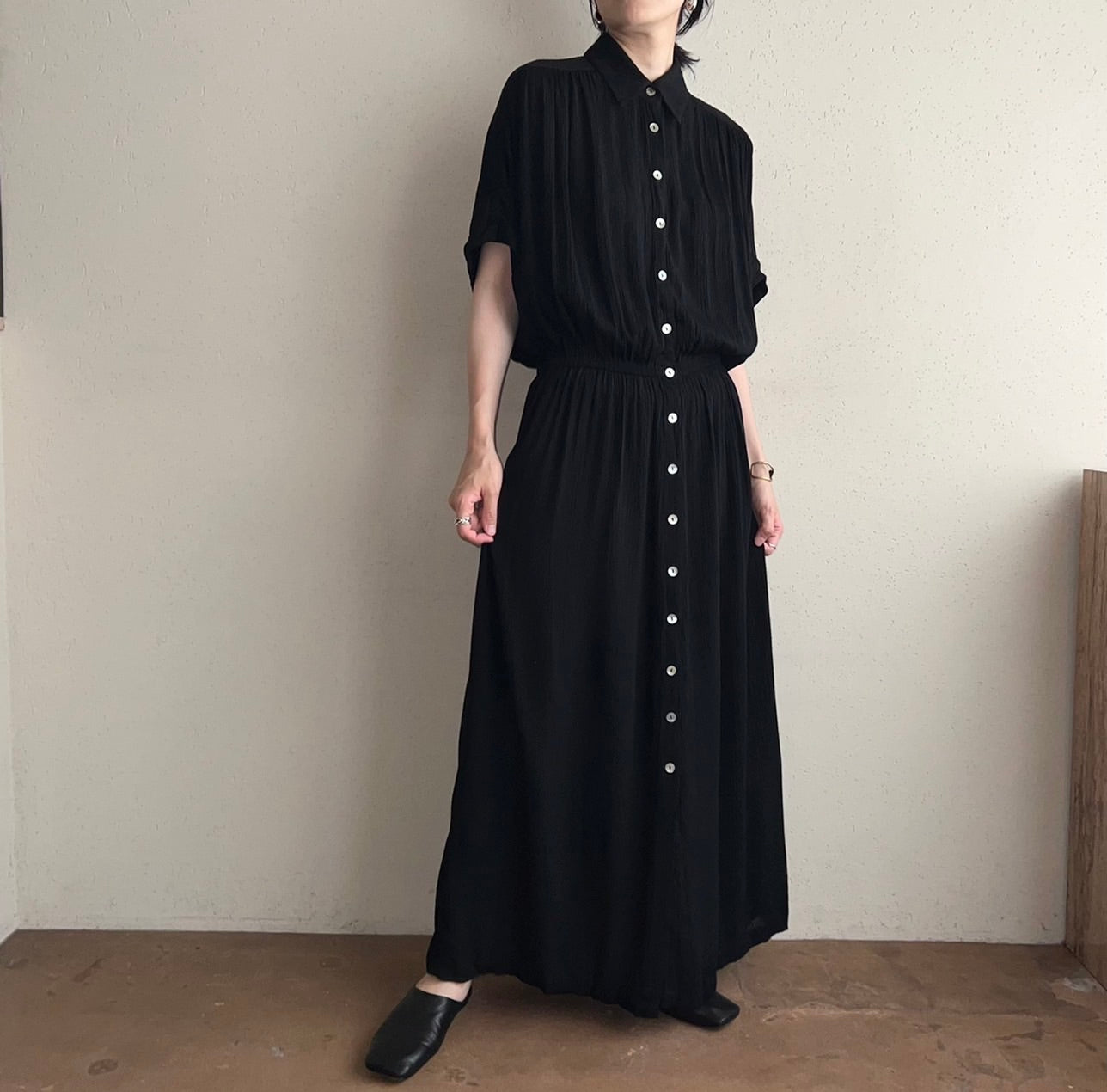 90s Rayon Belted Dress Dead Stock