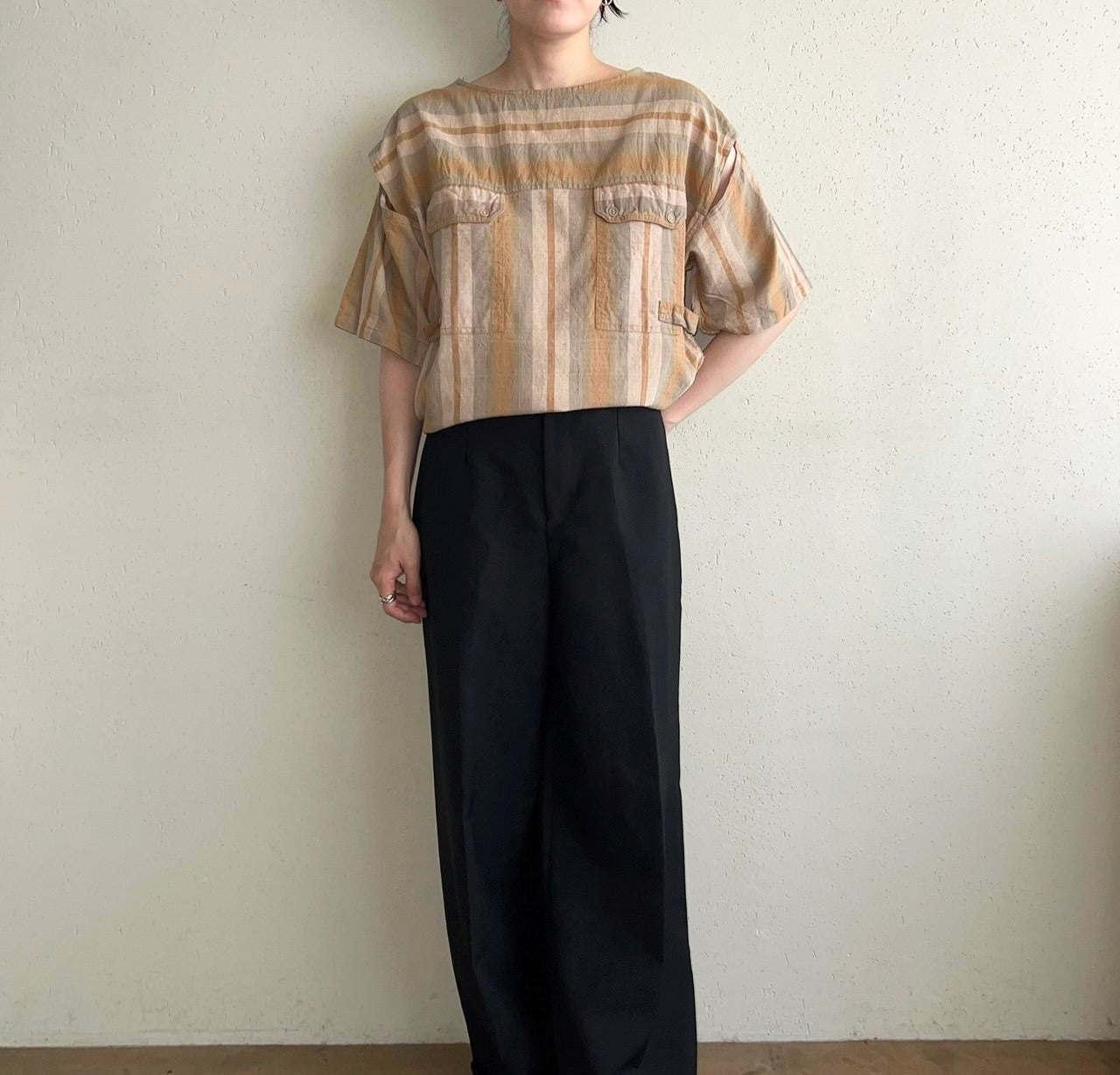 90s EURO Striped Blouse