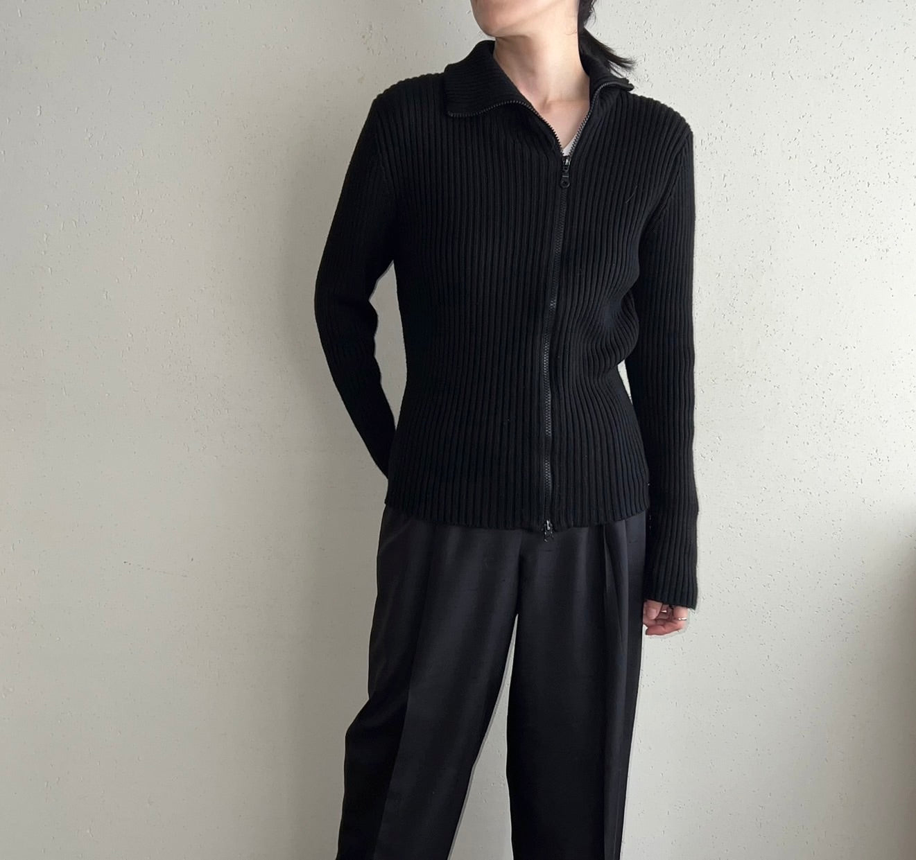90s Zipped Knit Top