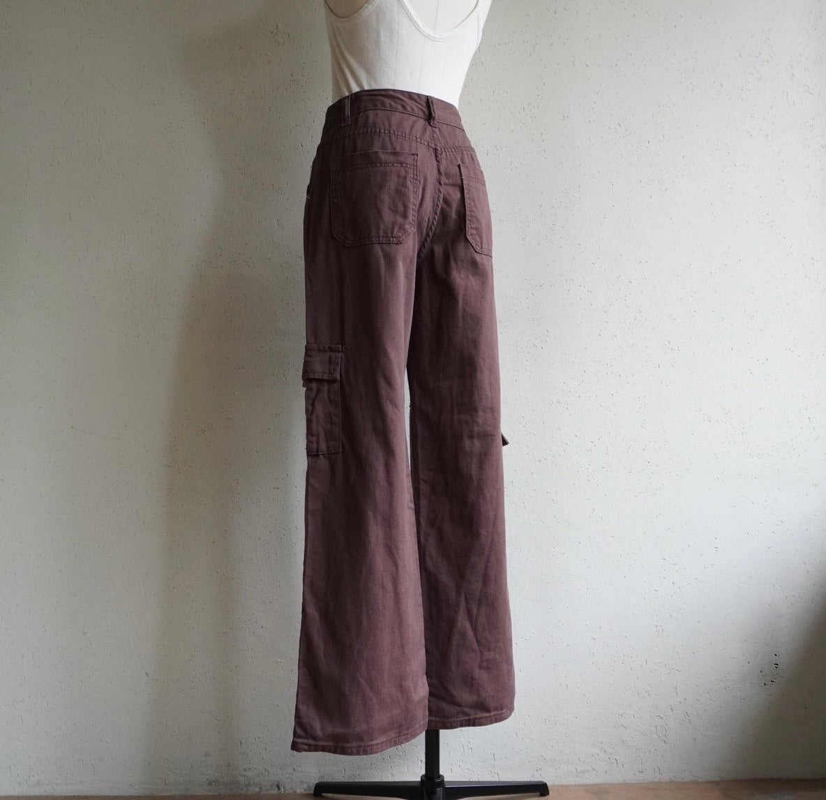 Brown Work Wide Pants