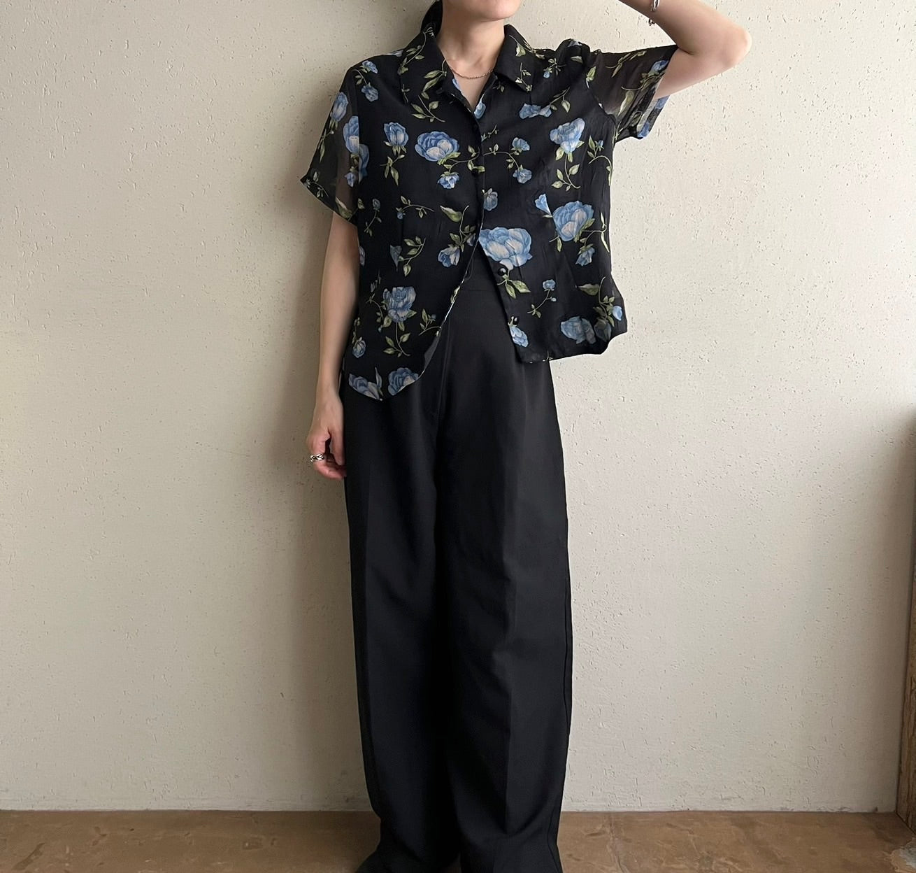 90s Printed Sheer Shirt