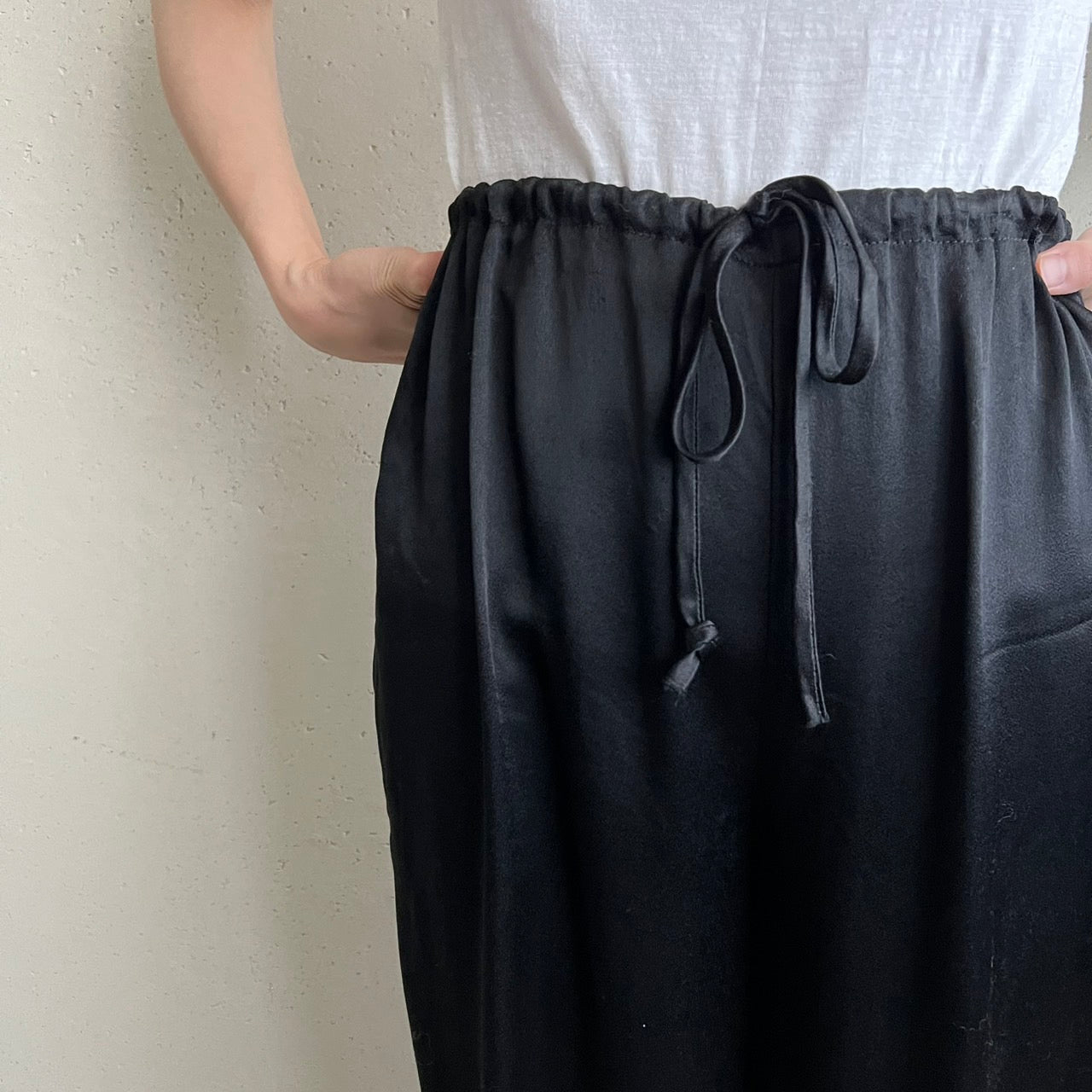 90s Black Satin Pants Made in USA